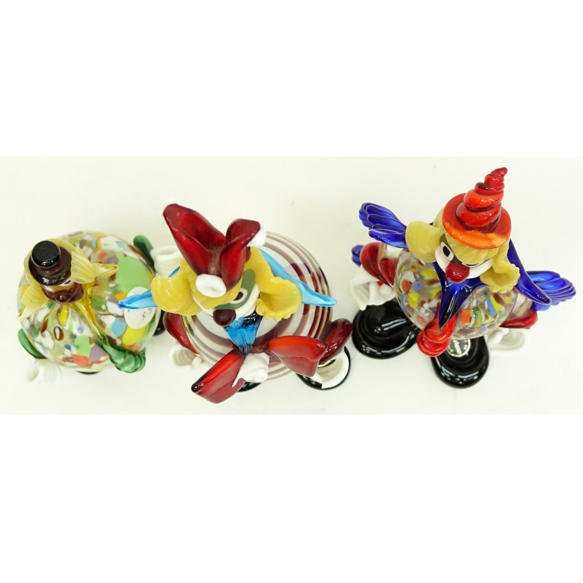 Mid Century Murano Art Glass Clown Figurines