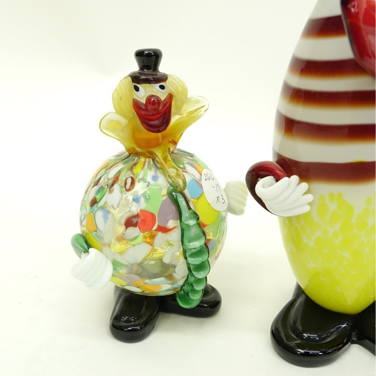 Mid Century Murano Art Glass Clown Figurines