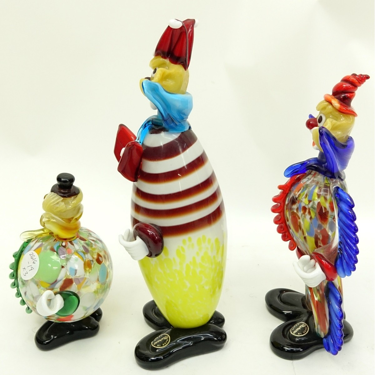 Mid Century Murano Art Glass Clown Figurines