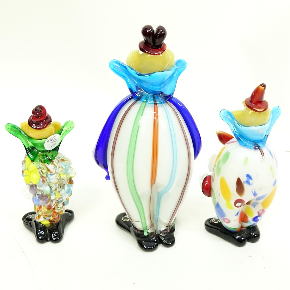 Mid Century Murano Art Glass Clown Figurines