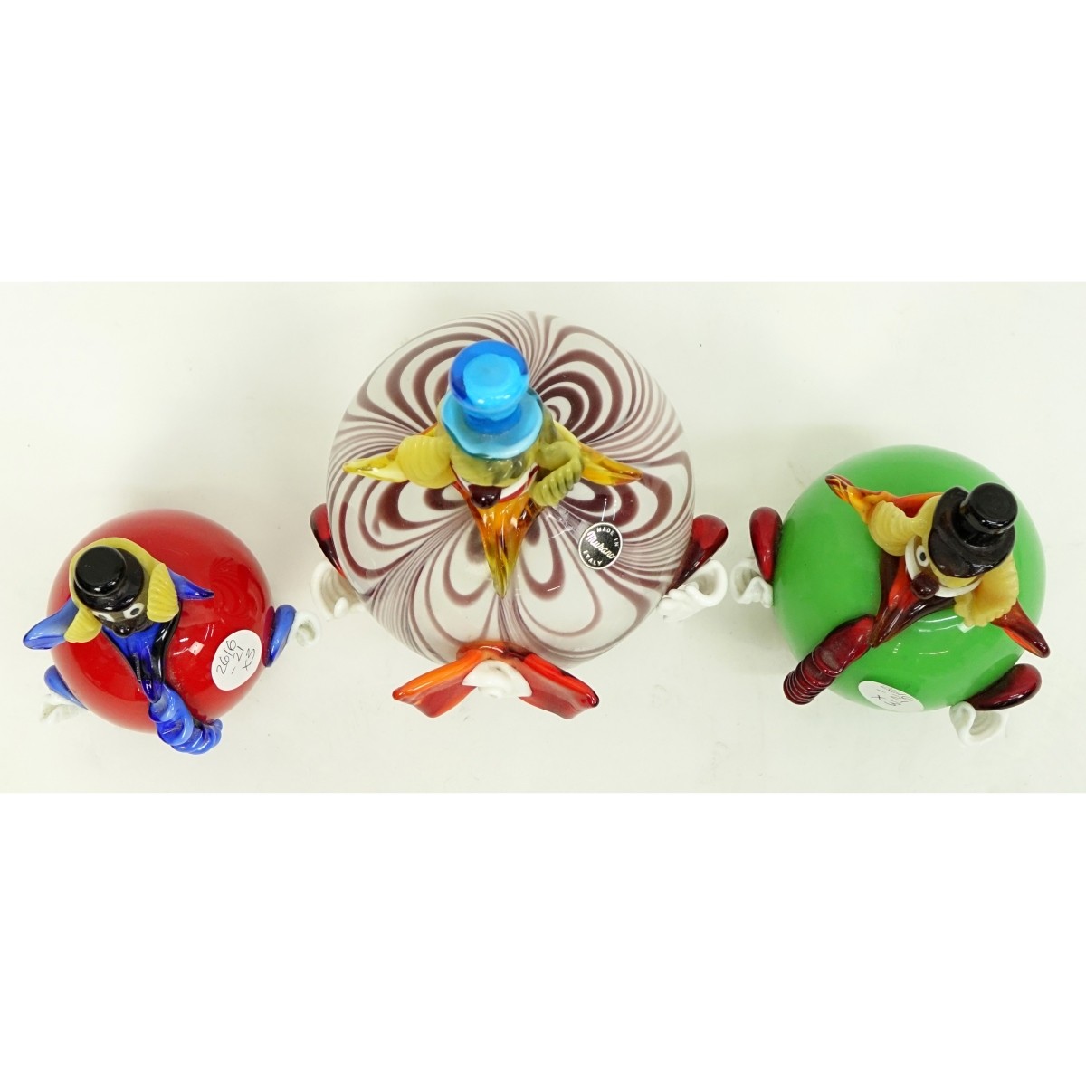 Mid Century Murano Art Glass Clown Figurines