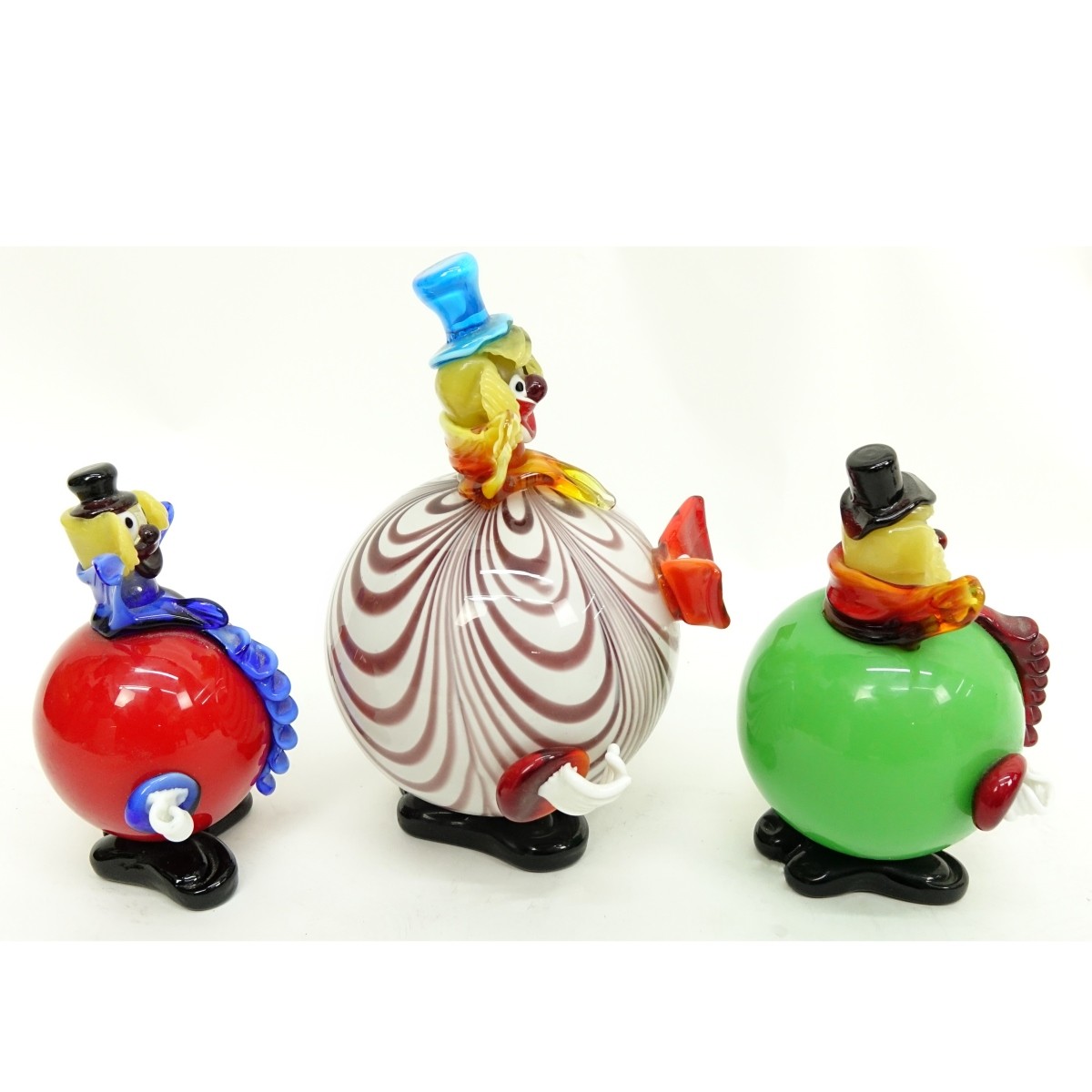 Mid Century Murano Art Glass Clown Figurines