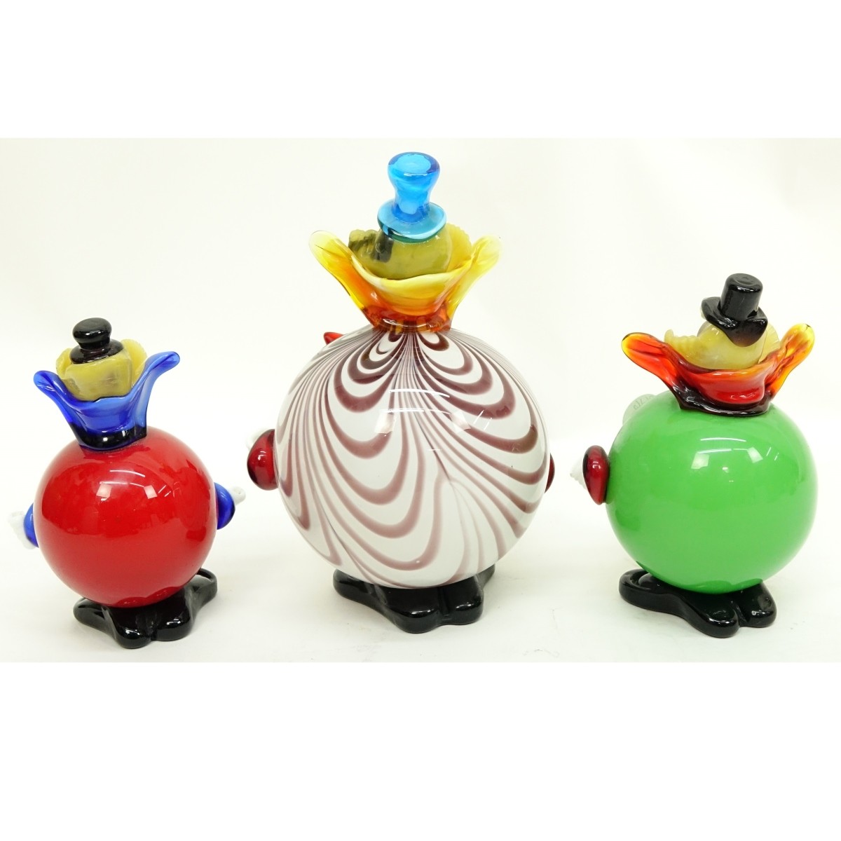 Mid Century Murano Art Glass Clown Figurines