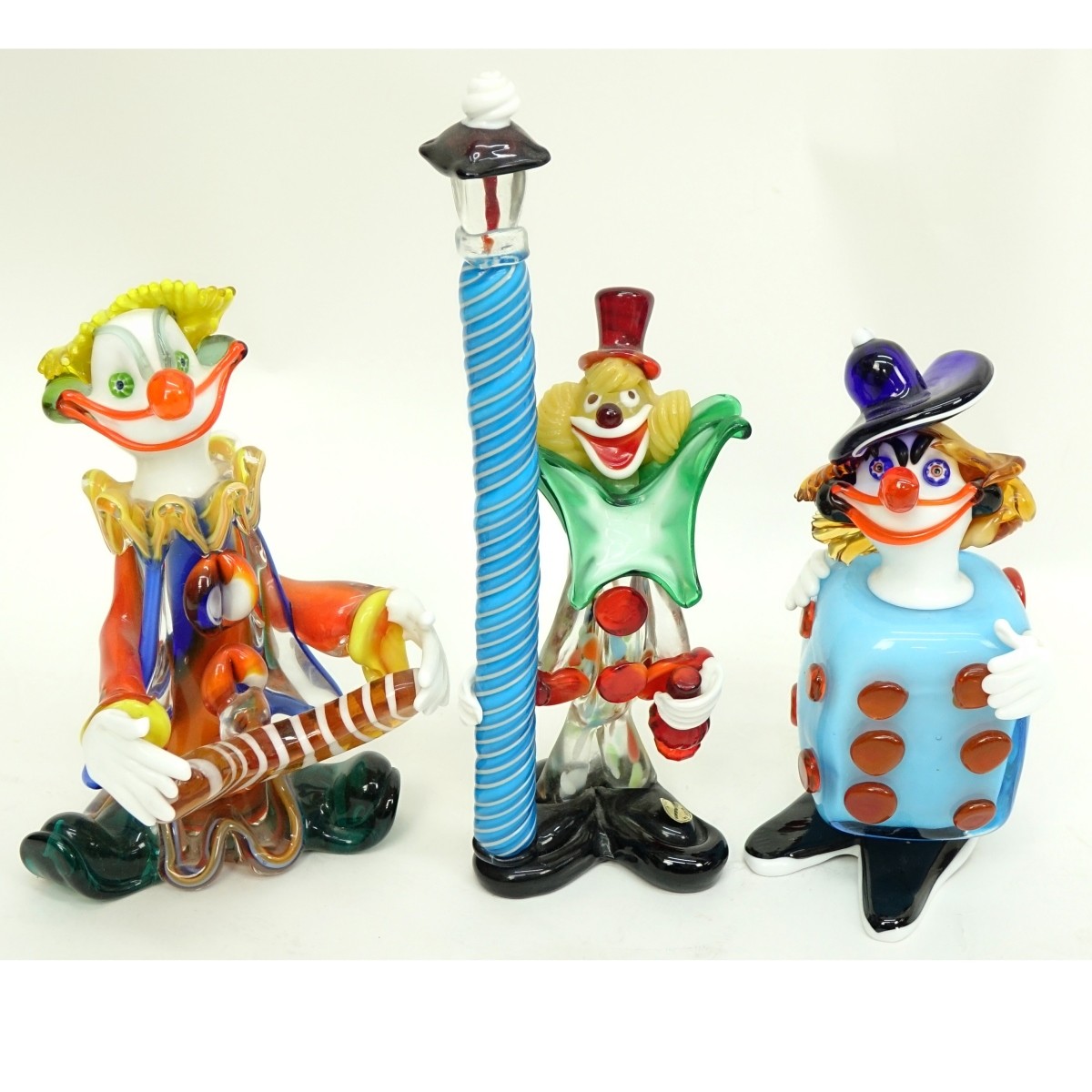 Mid Century Murano Art Glass Clown Figurines