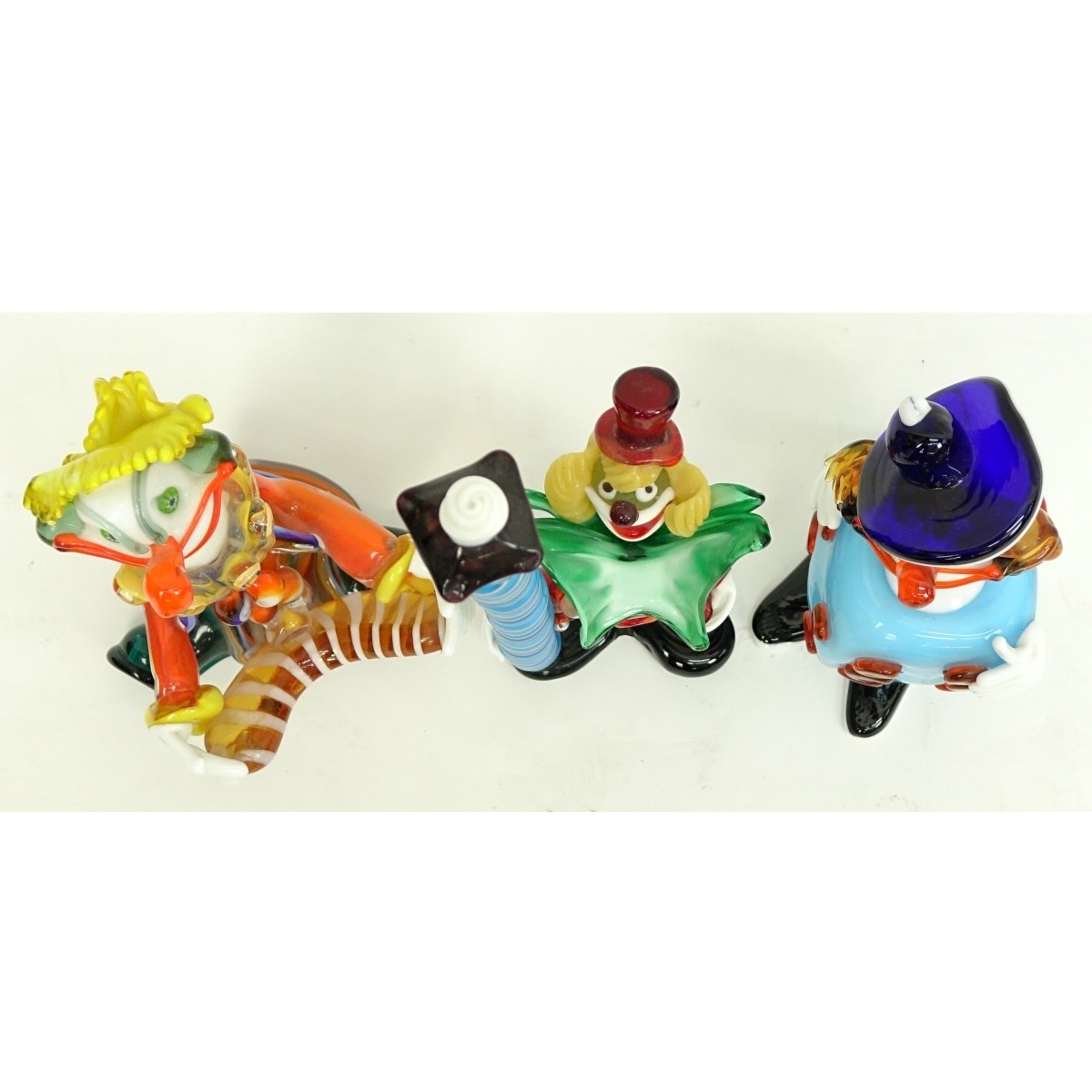 Mid Century Murano Art Glass Clown Figurines