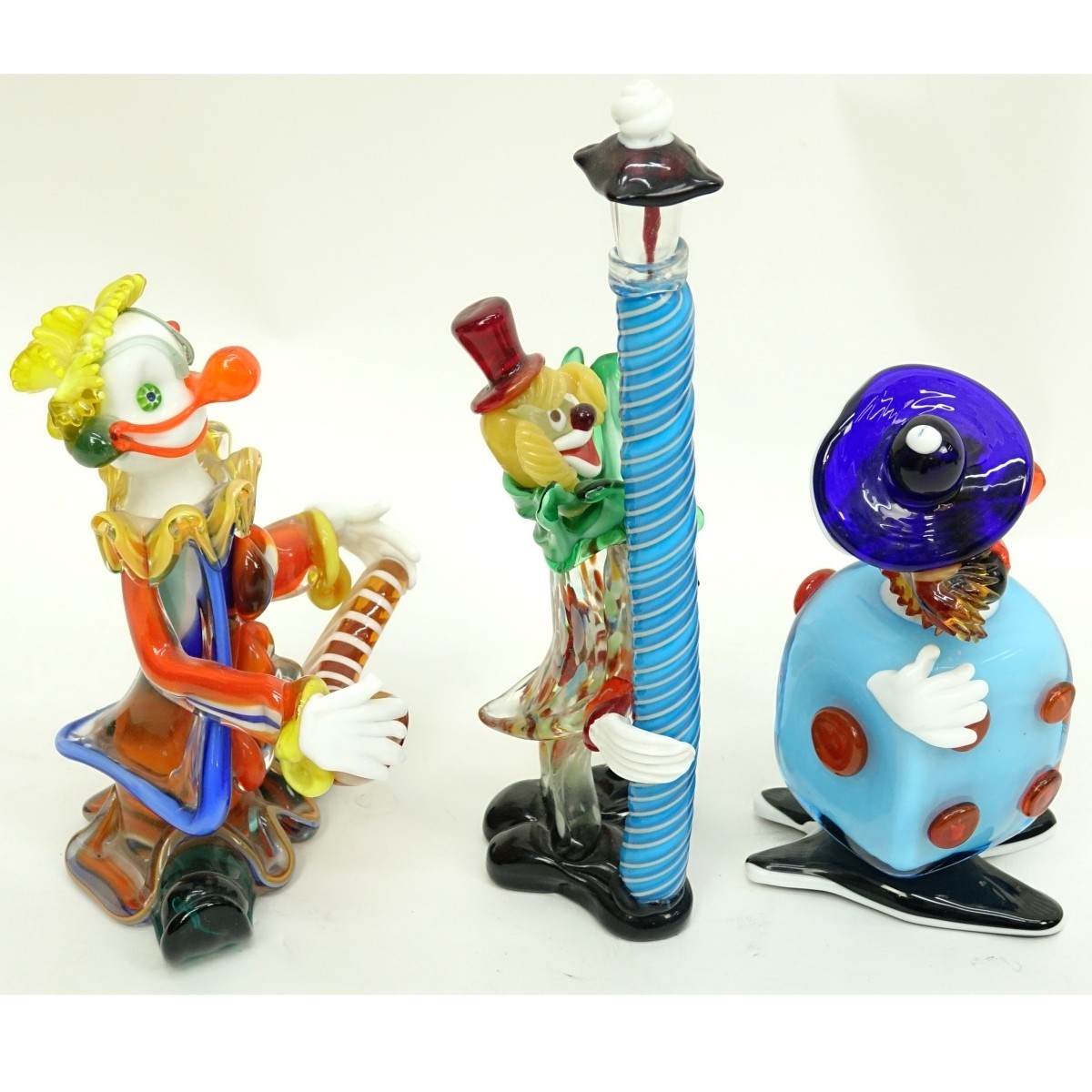 Mid Century Murano Art Glass Clown Figurines