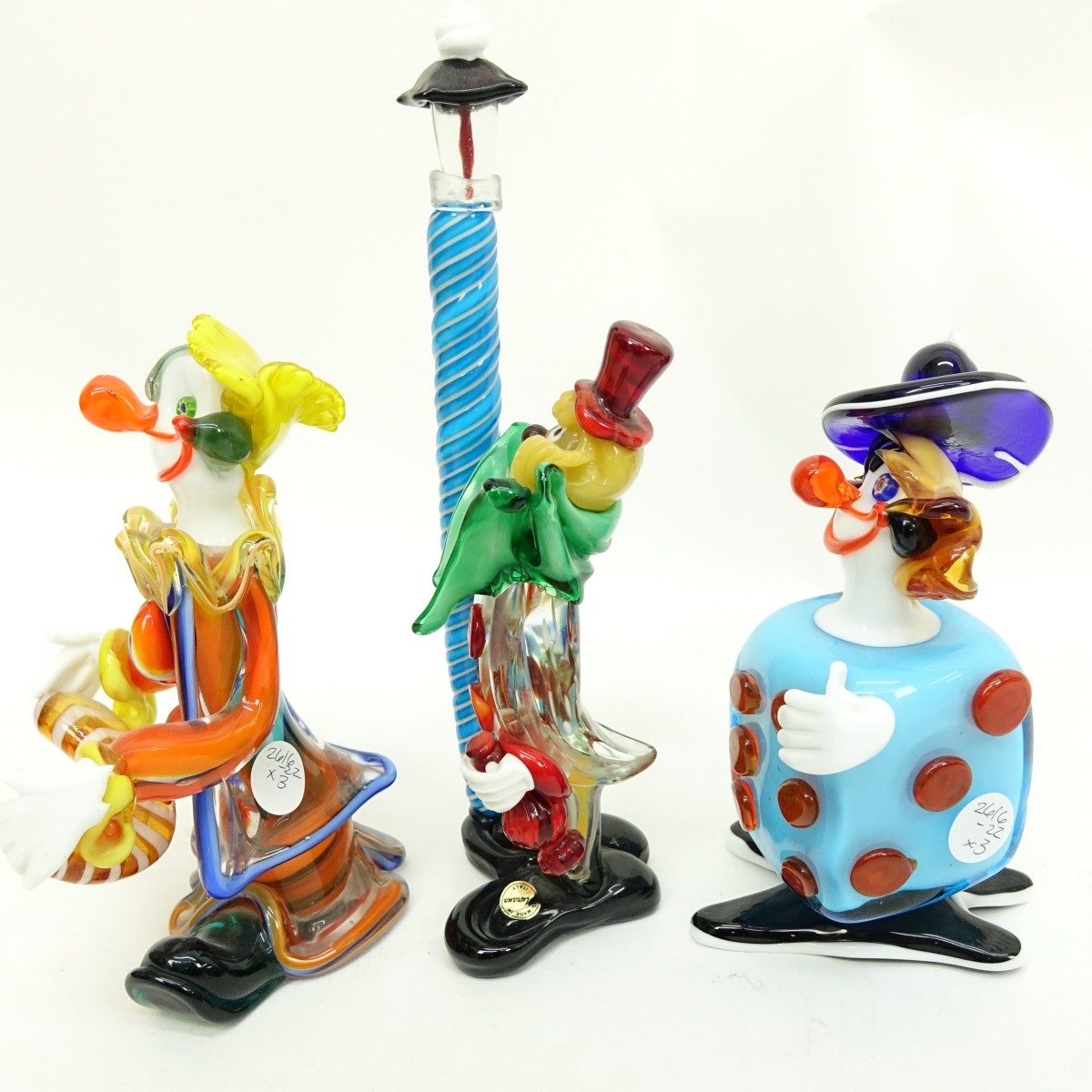 Mid Century Murano Art Glass Clown Figurines