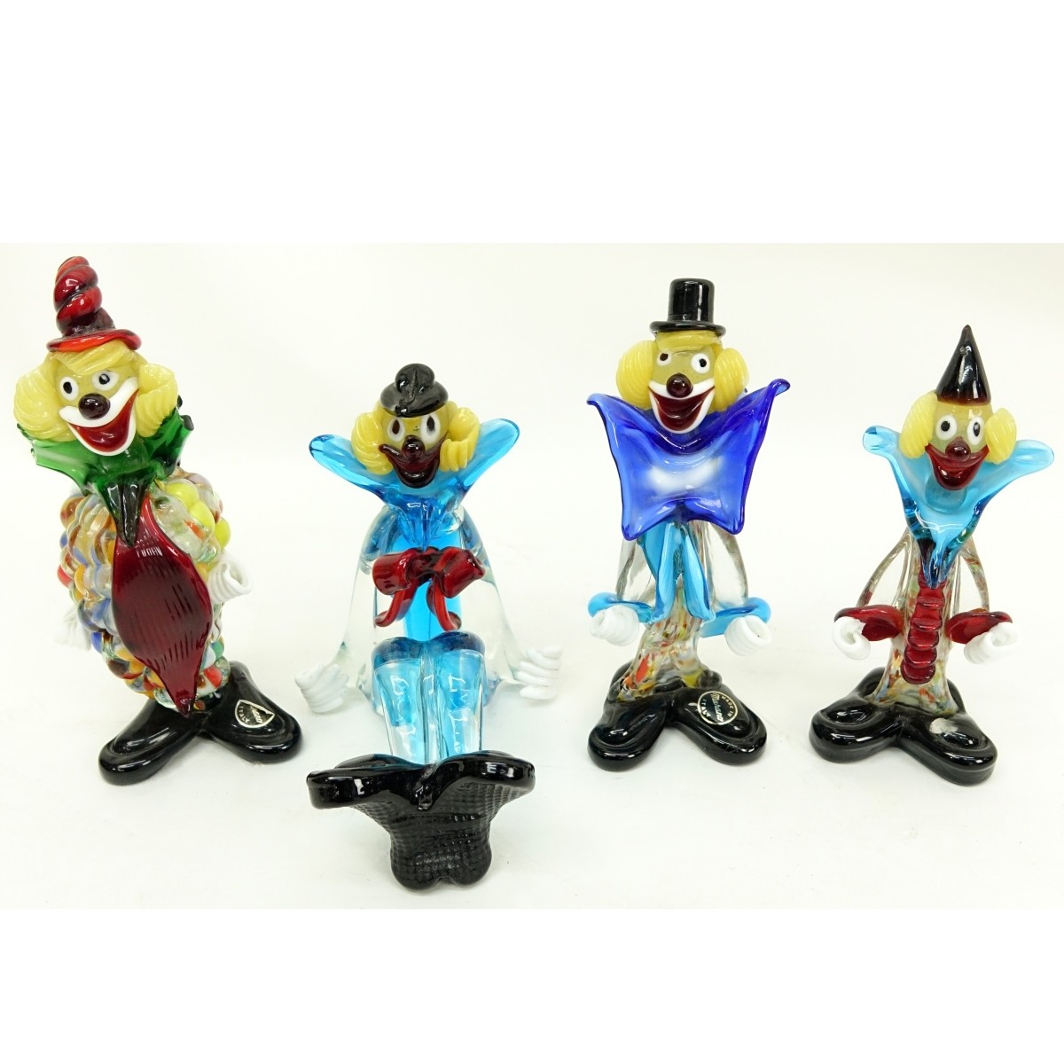 Mid Century Murano Art Glass Clown Figurines