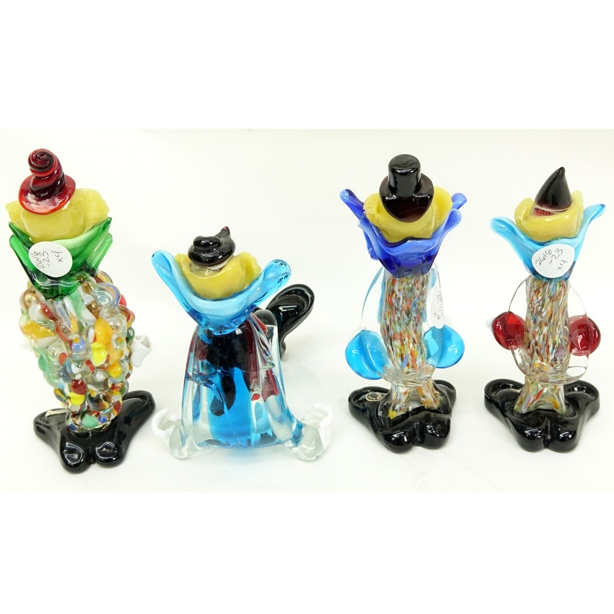 Mid Century Murano Art Glass Clown Figurines