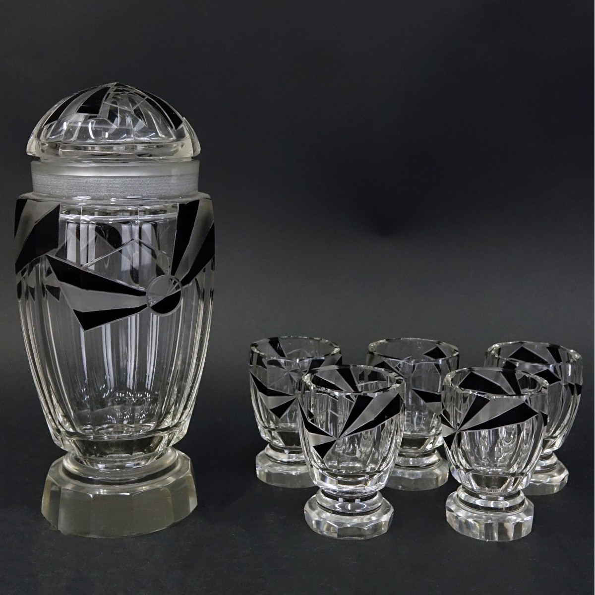 Karl Palda Art Deco Crystal Decanter Set