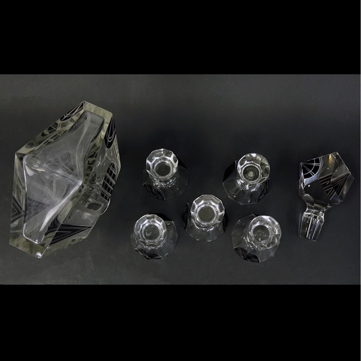 Karl Palda Art Deco Crystal Decanter Set