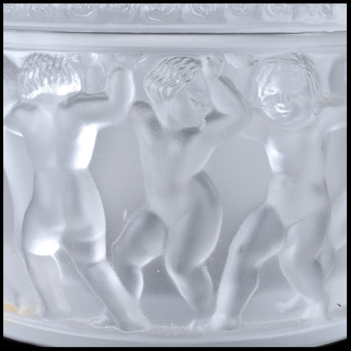 Lalique "Enfantes" Frosted and Crystal Covered Box