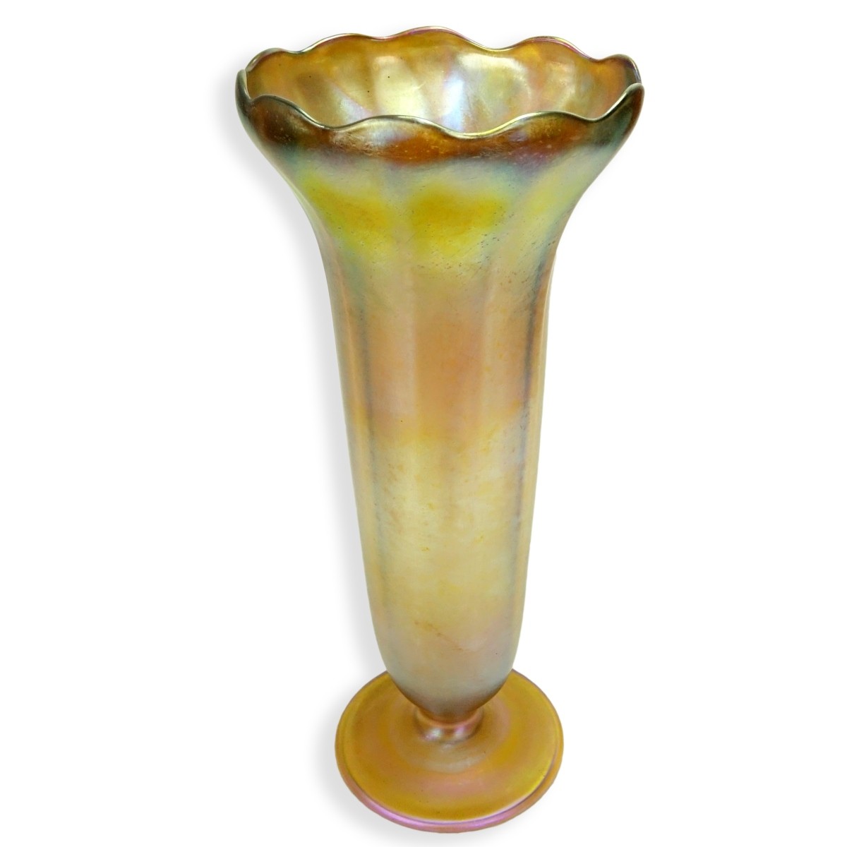 Tiffany Favrile Gold Iridescent Glass Vase