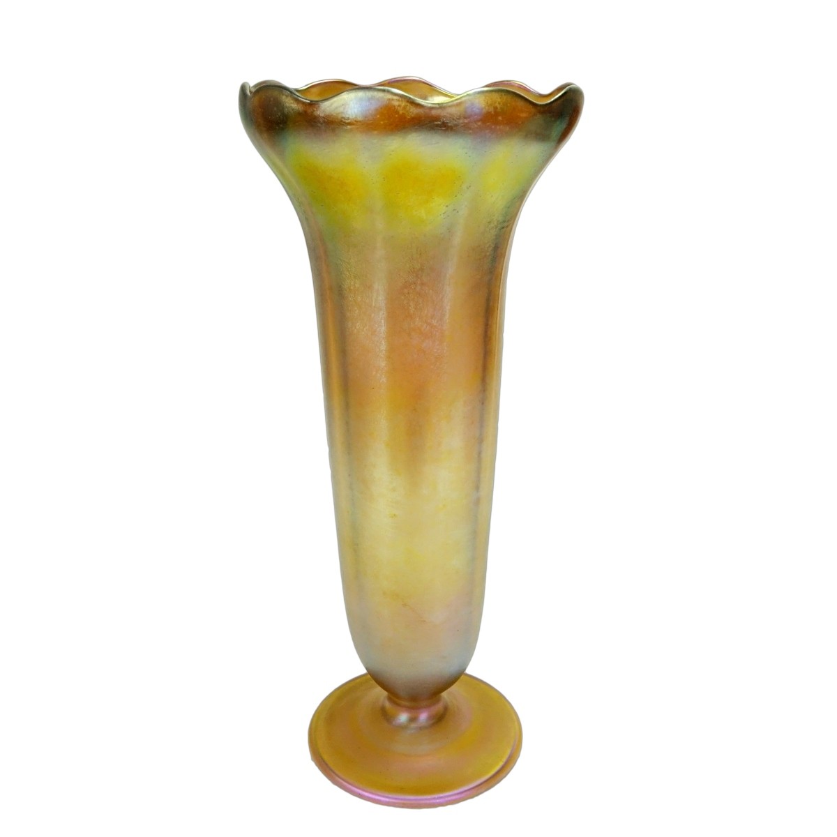 Tiffany Favrile Gold Iridescent Glass Vase