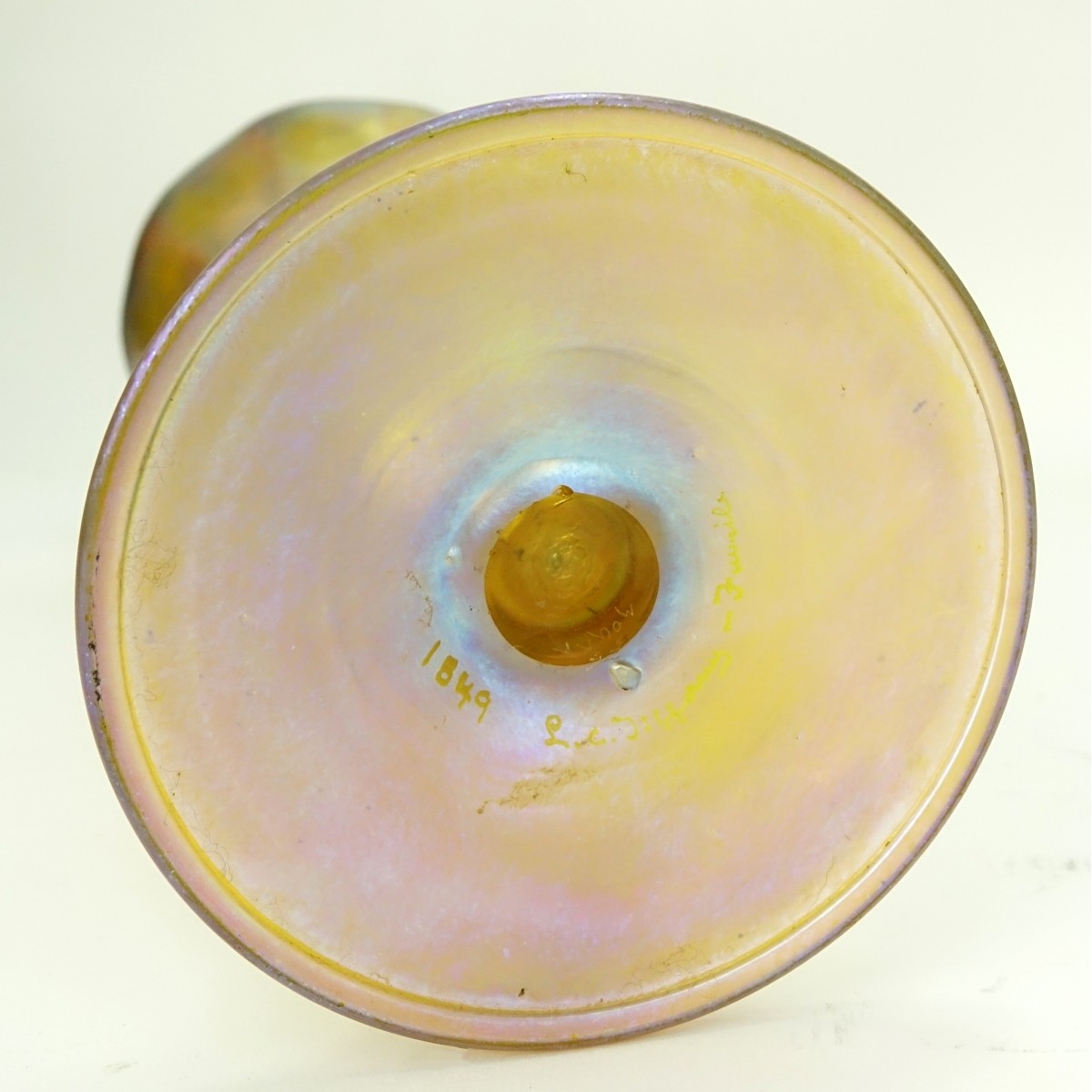 Tiffany Favrile Gold Iridescent Glass Vase