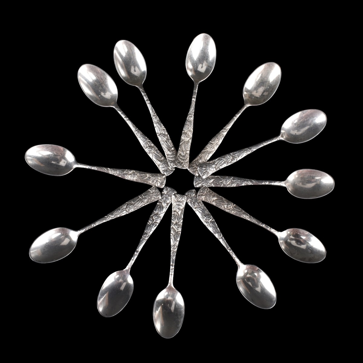 Twelve (12) Sterling Silver Demitasse Spoons