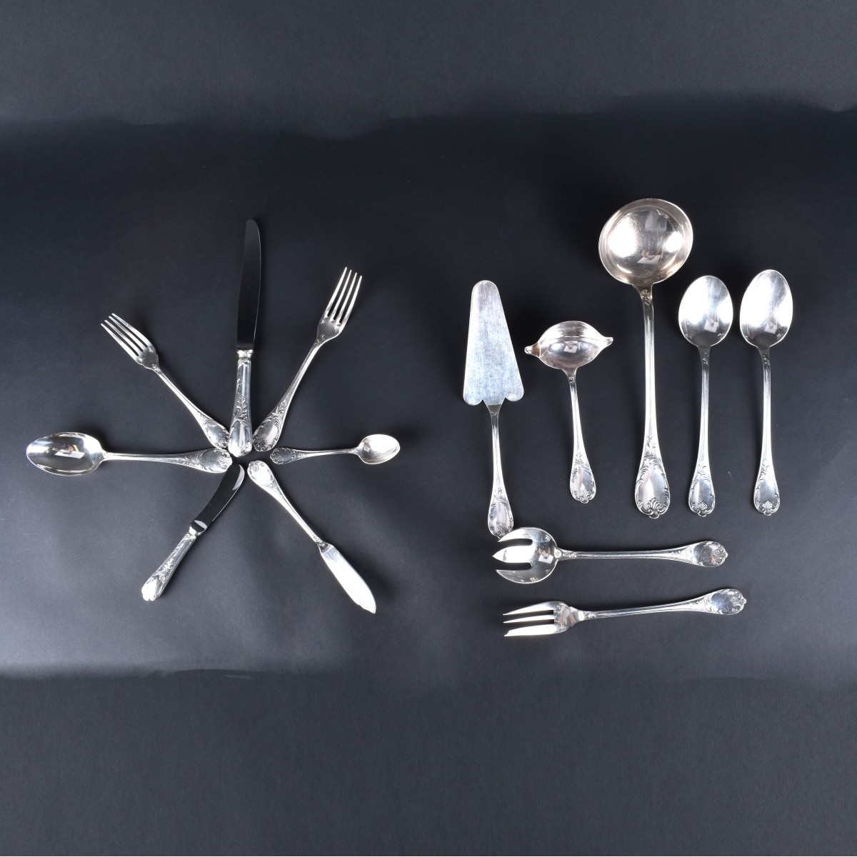 92 Pieces Christofle Marly Silver Plate Flatware