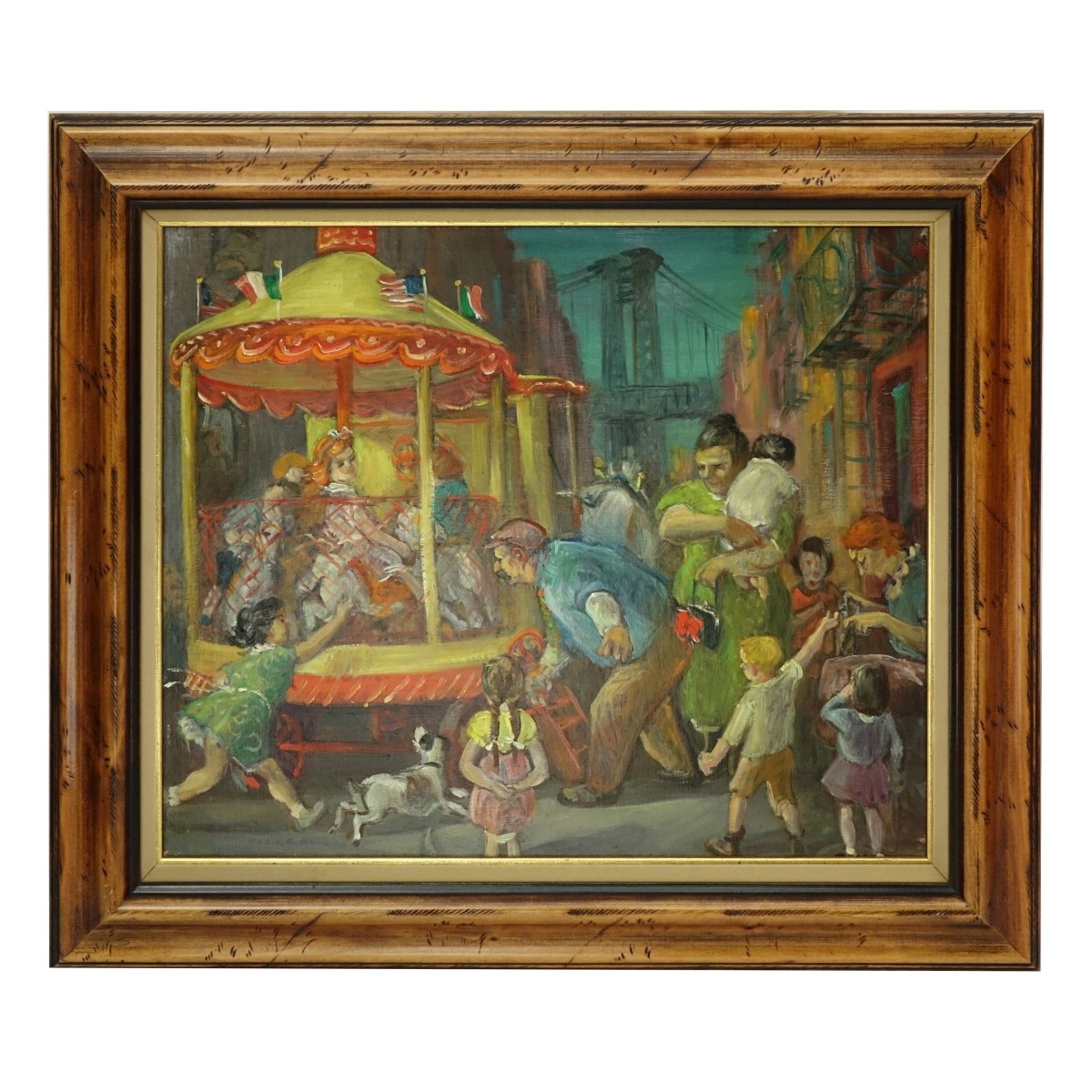 Cecil C. Bell Oil/Canvas "Travelling Carousel"