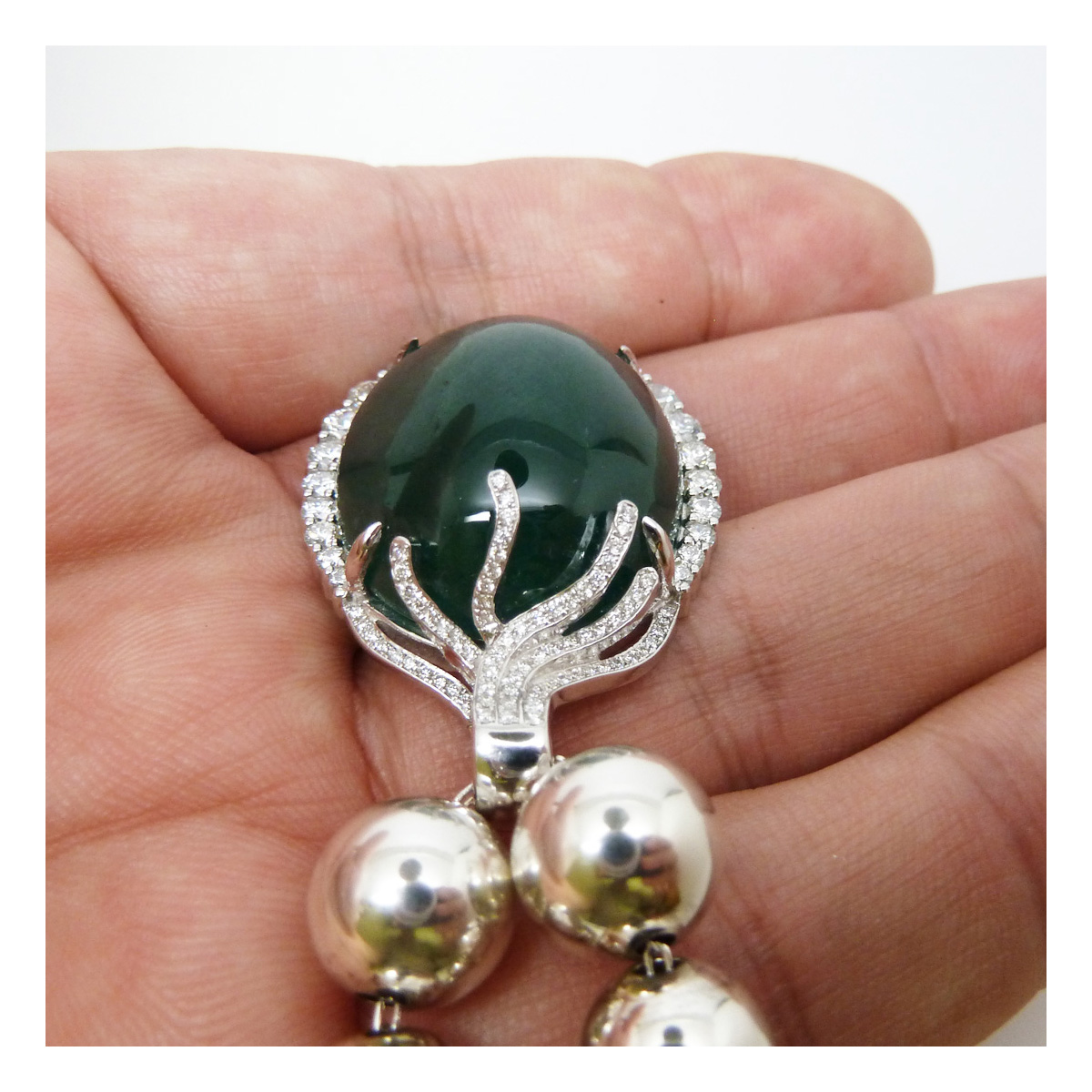 62.34ct Cabochon Emerald Pendant