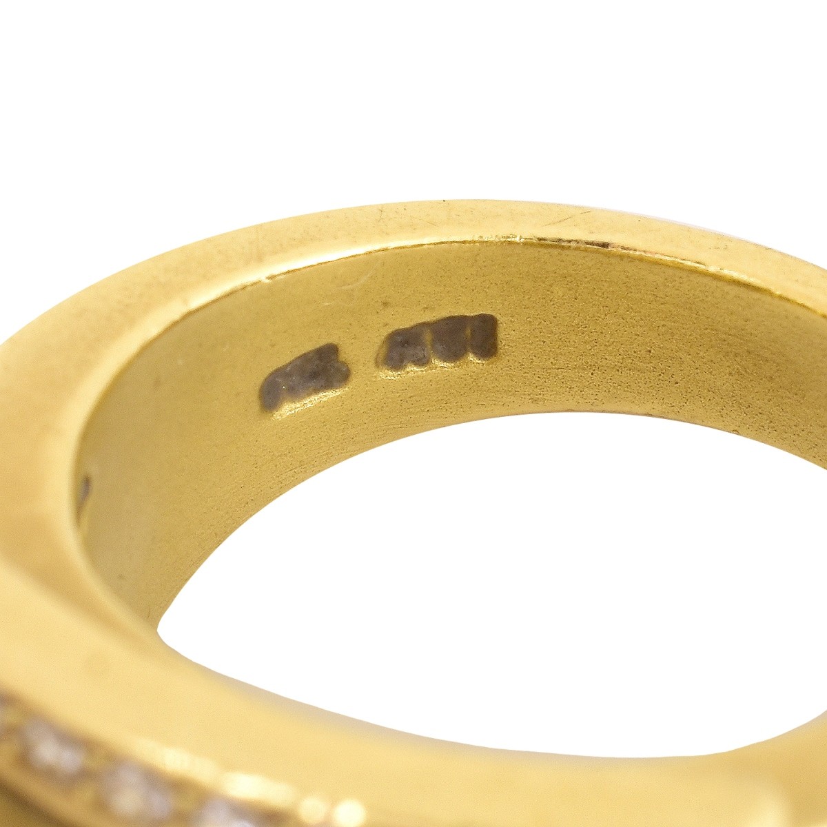 Vintage Citrine, Diamond and 18K Gold Ring