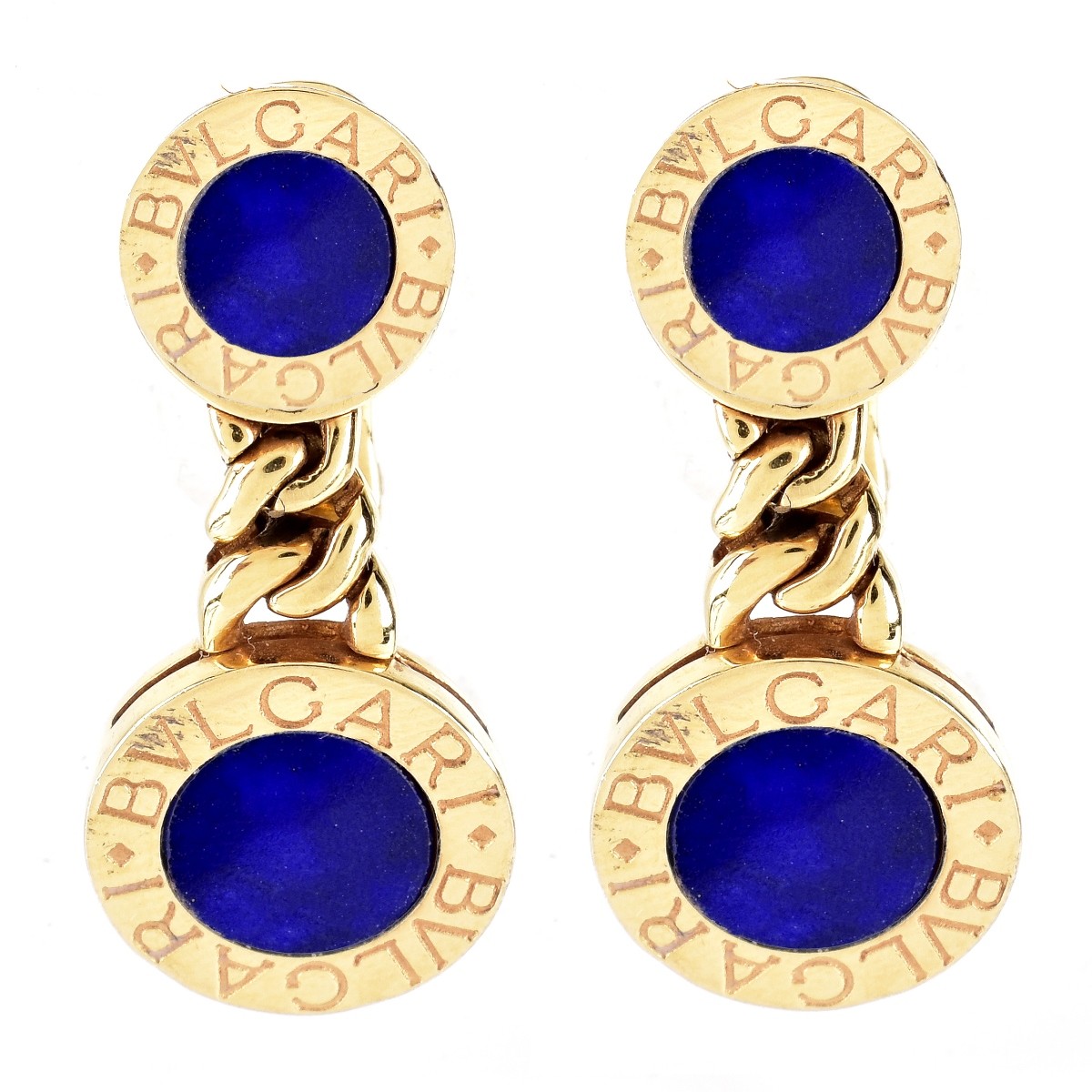 Bulgari 18K Gold and Lapis Earrings