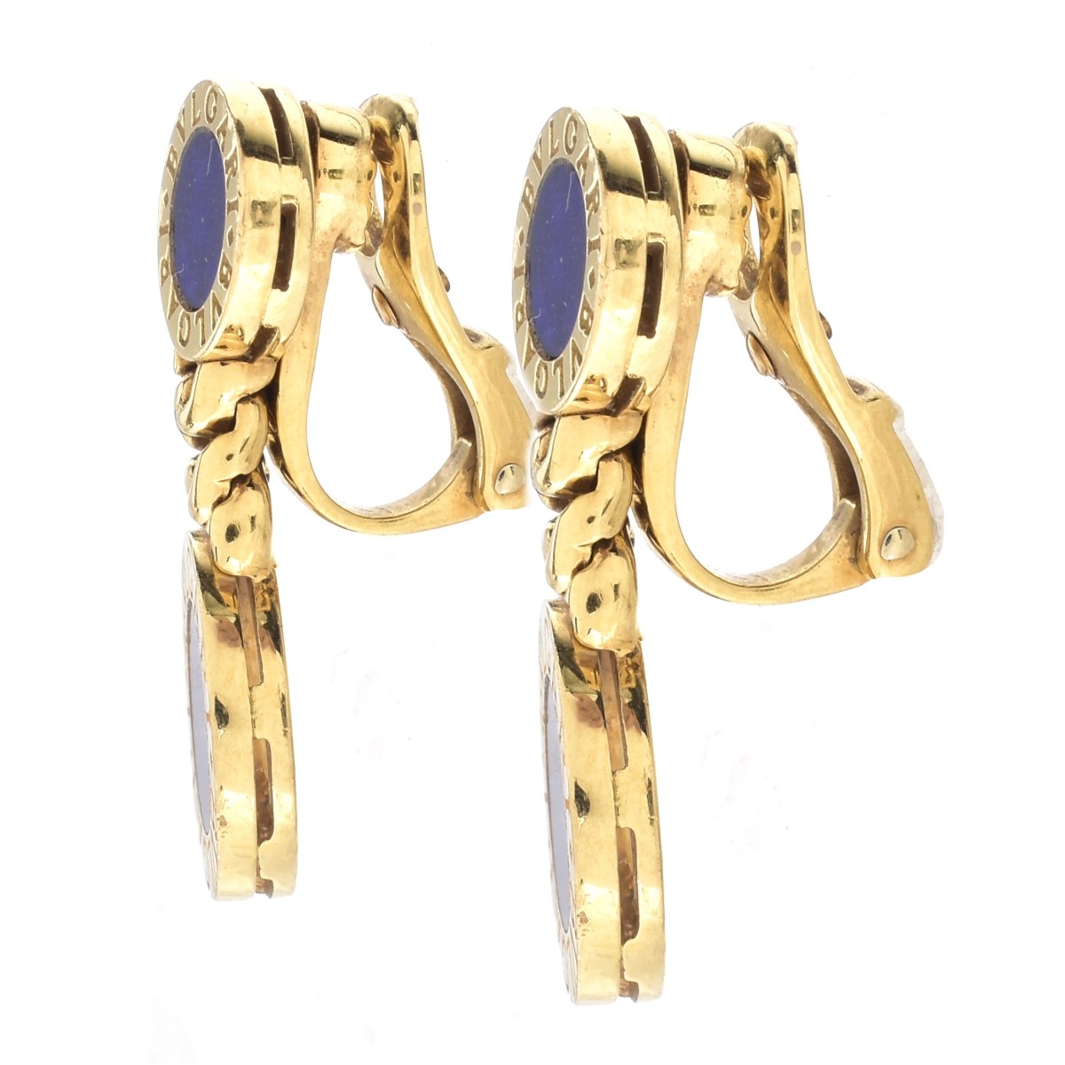 Bulgari 18K Gold and Lapis Earrings