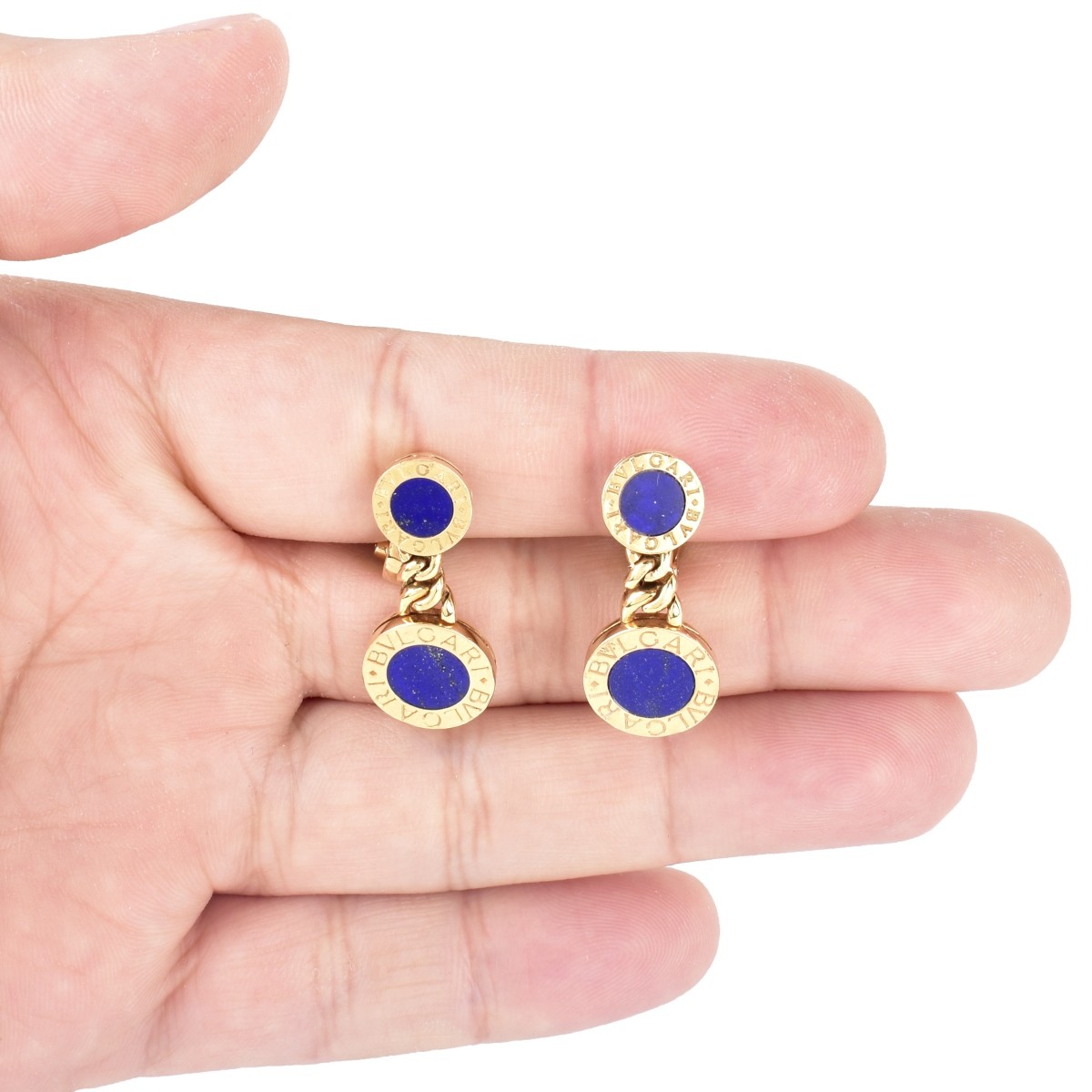 Bulgari 18K Gold and Lapis Earrings