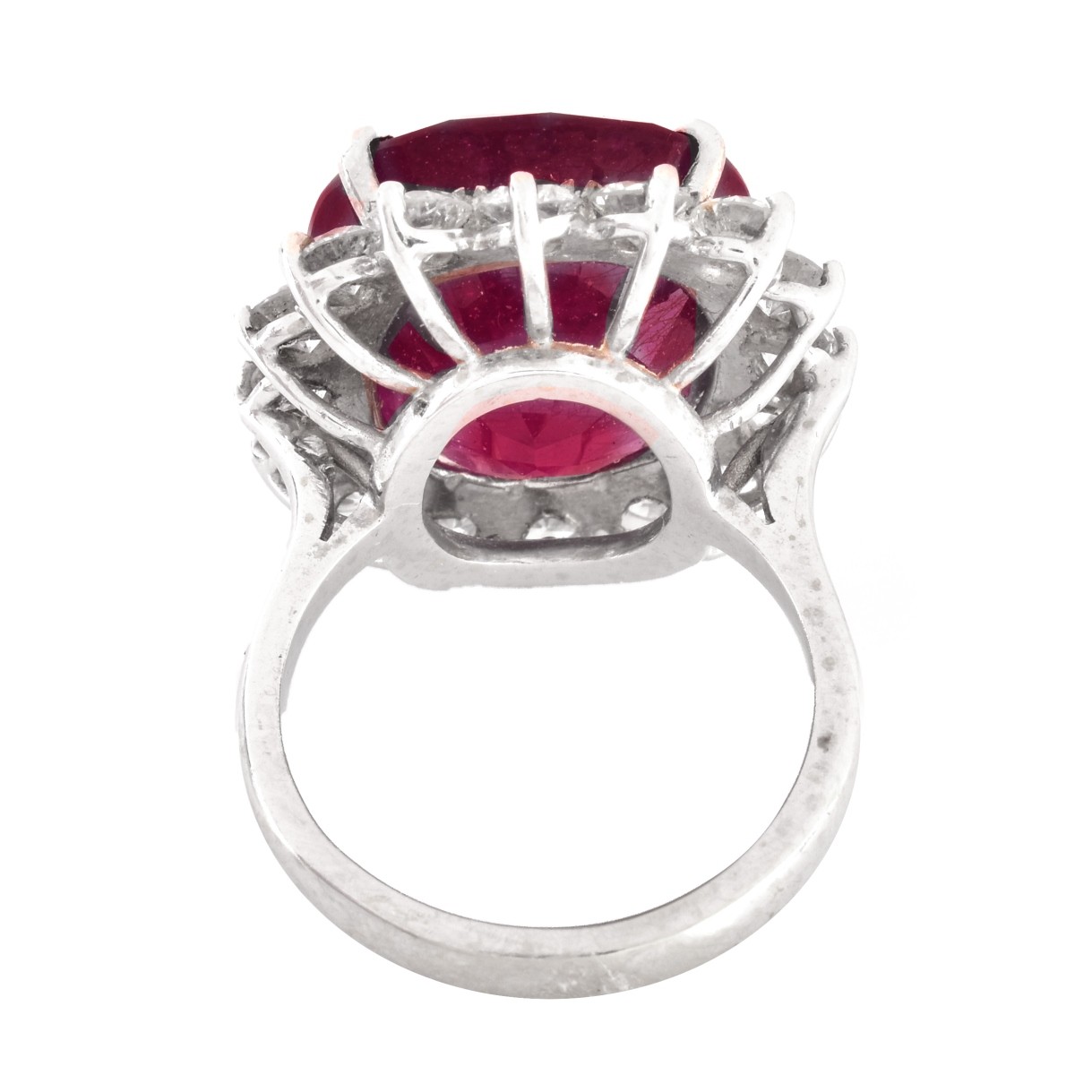 Ladies Ruby, Diamond 18K Gold Ring