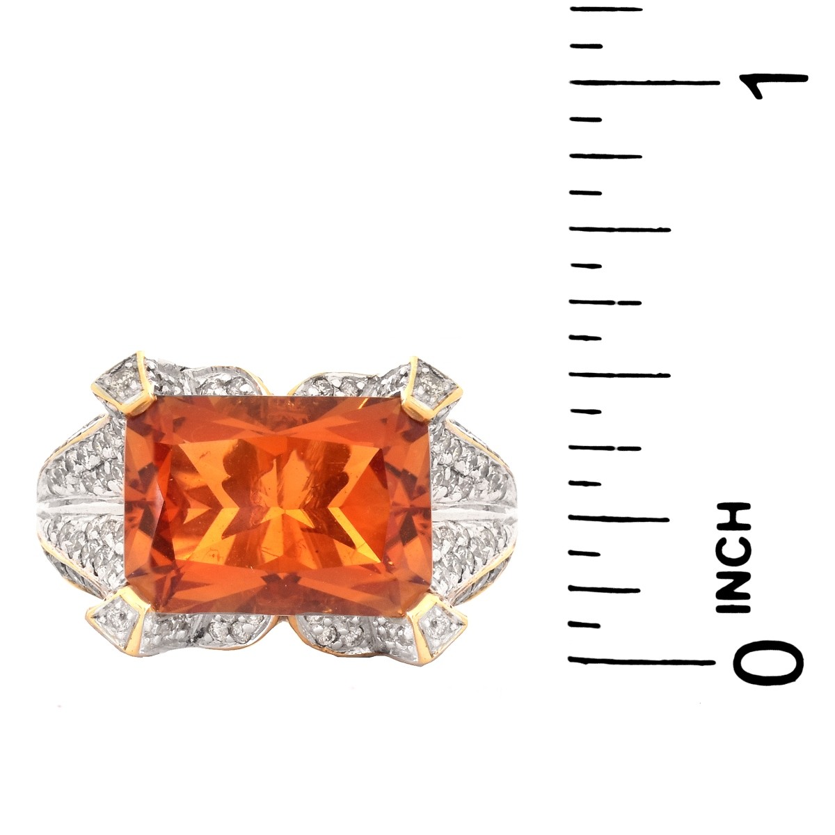 Citrine, Diamond and 14K Gold Ring