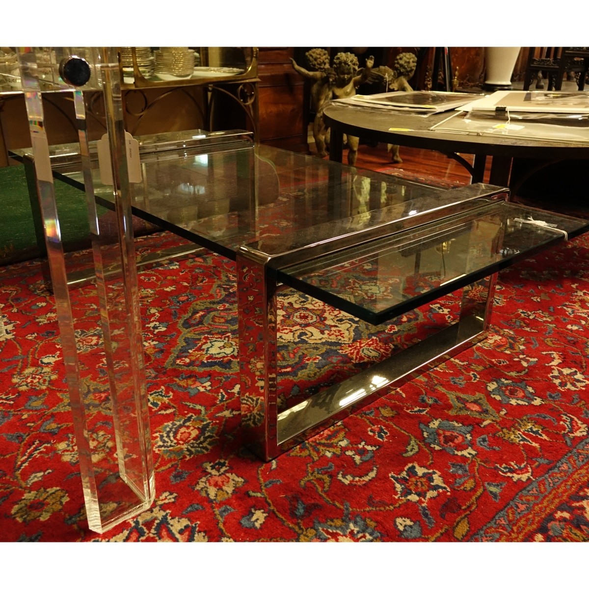 Roger Sprunger Chrome and Glass Coffee Table