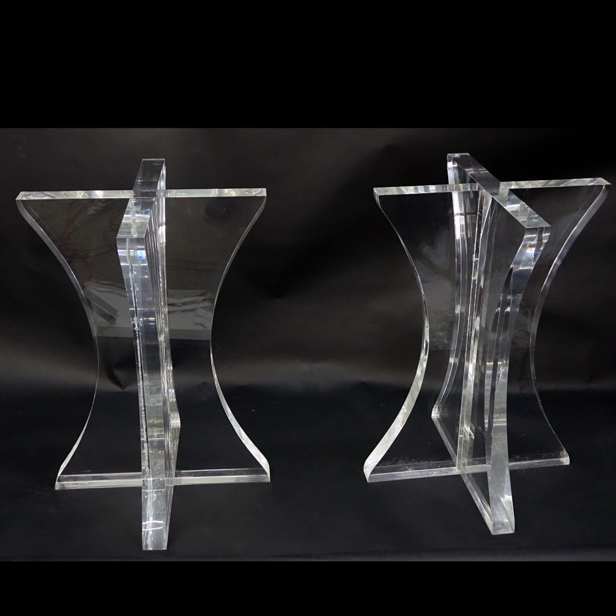 Pair of Mid Century Modern Lucite Table Bases