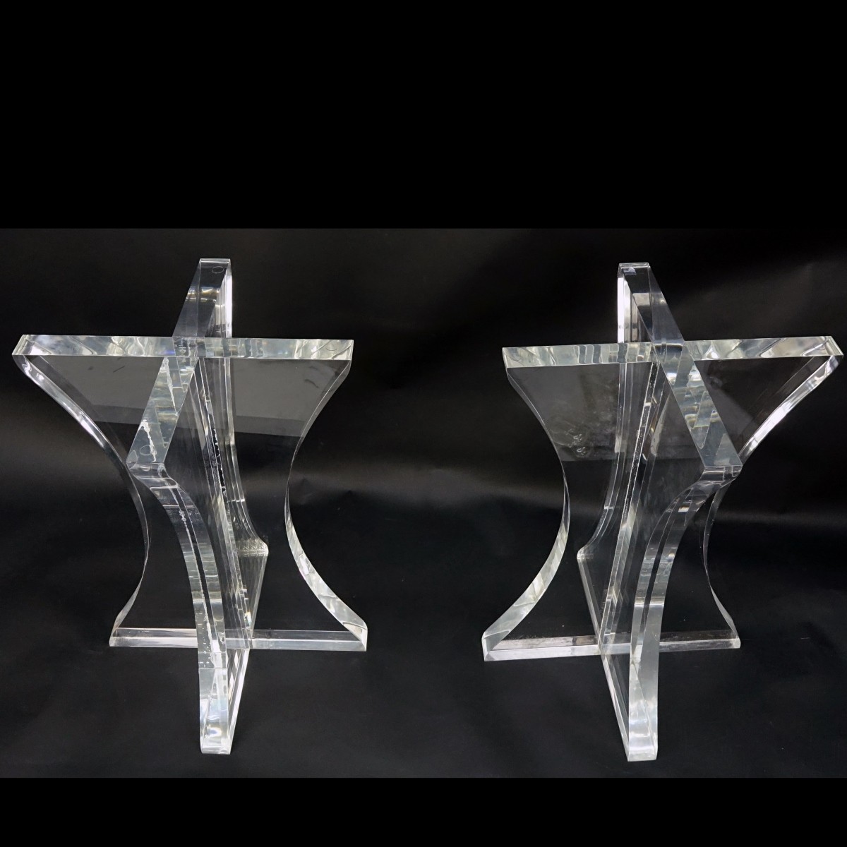 Pair of Mid Century Modern Lucite Table Bases