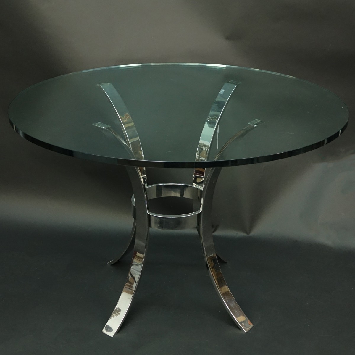 Rosen Pace Chrome and Glass Top Breakfast Table