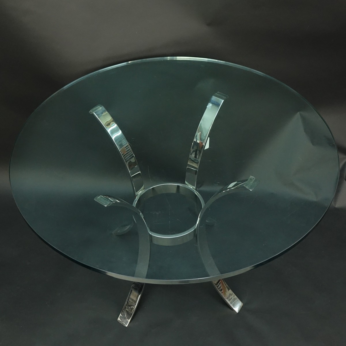 Rosen Pace Chrome and Glass Top Breakfast Table