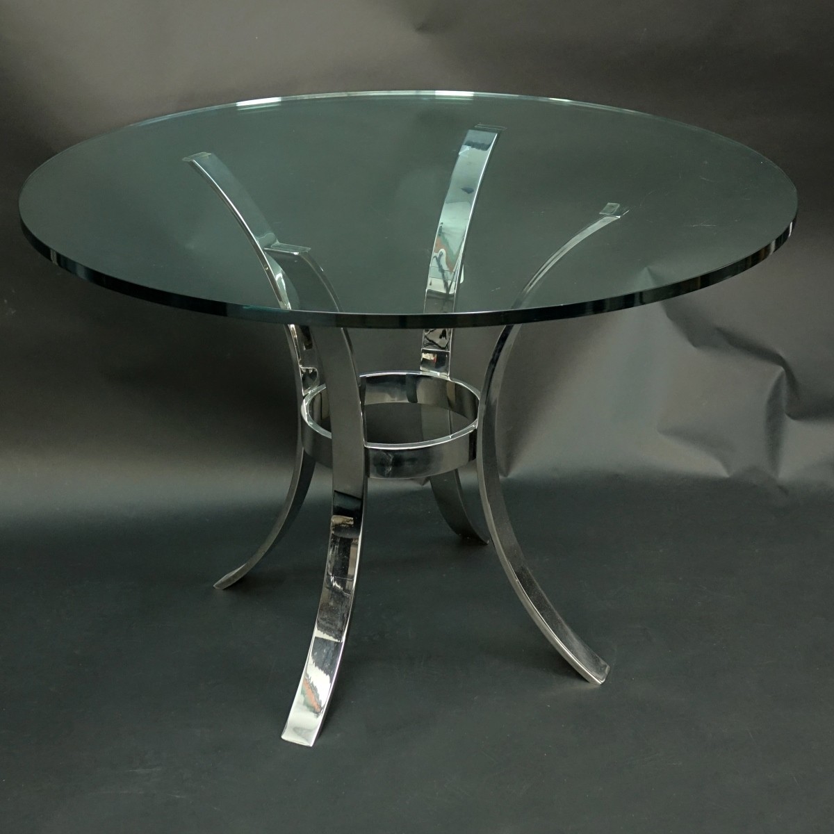 Rosen Pace Chrome and Glass Top Breakfast Table