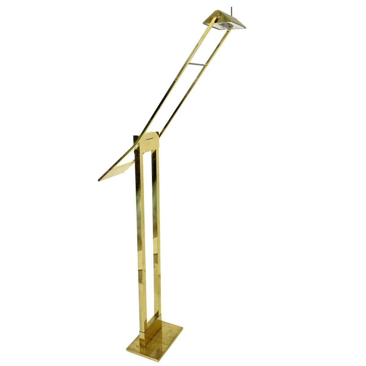 Mid Century Modern Gilt Brass Floor Lamp