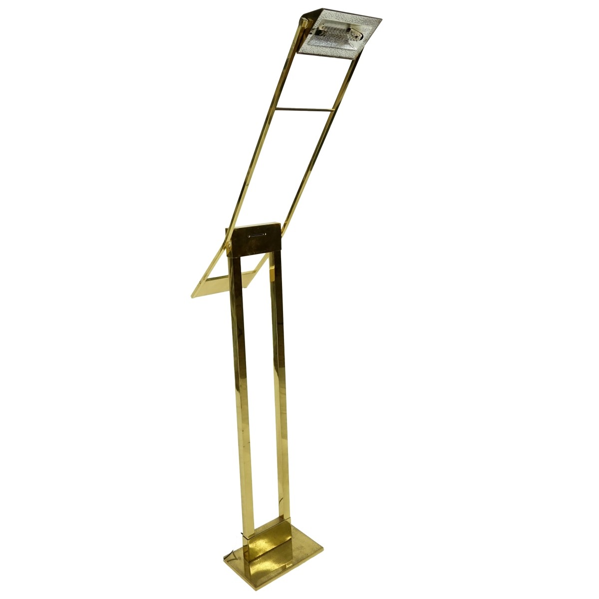 Mid Century Modern Gilt Brass Floor Lamp