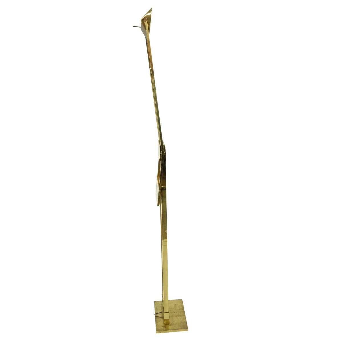 Mid Century Modern Gilt Brass Floor Lamp
