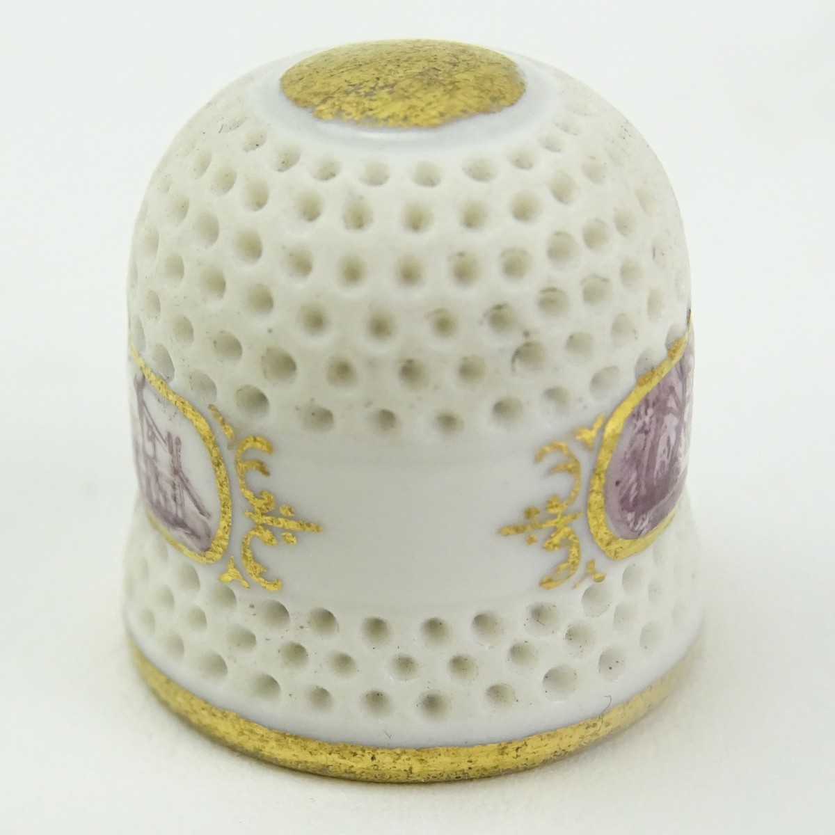 Mid 18C Meissen Porcelain Thimble Fig. & Landscape