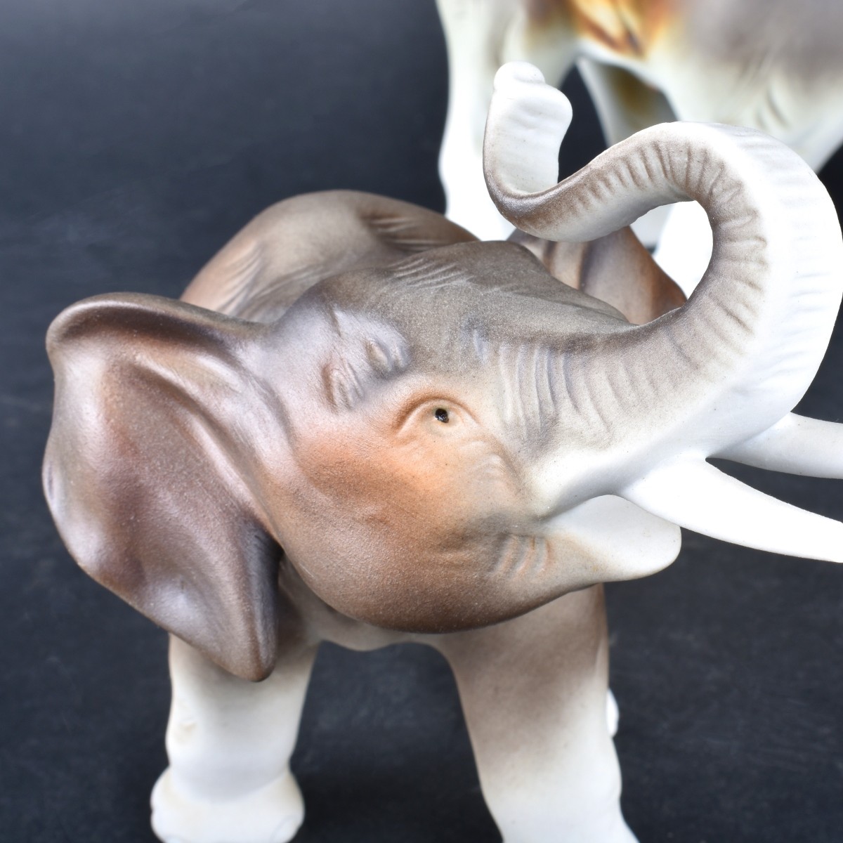 Four (4) Royal Dux Porcelain Elephant Figurines