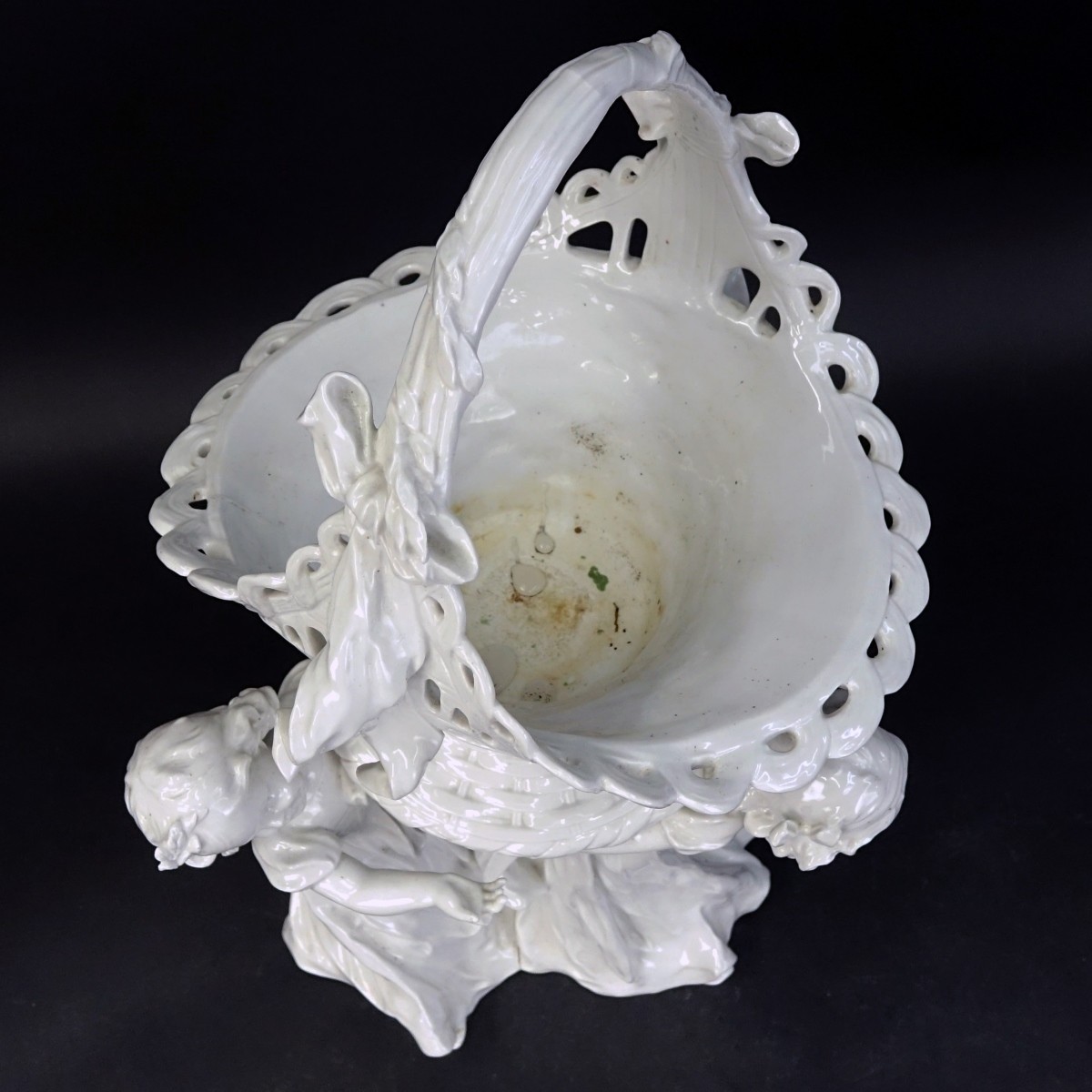 German Porcelain Figural Basket Centerpiece