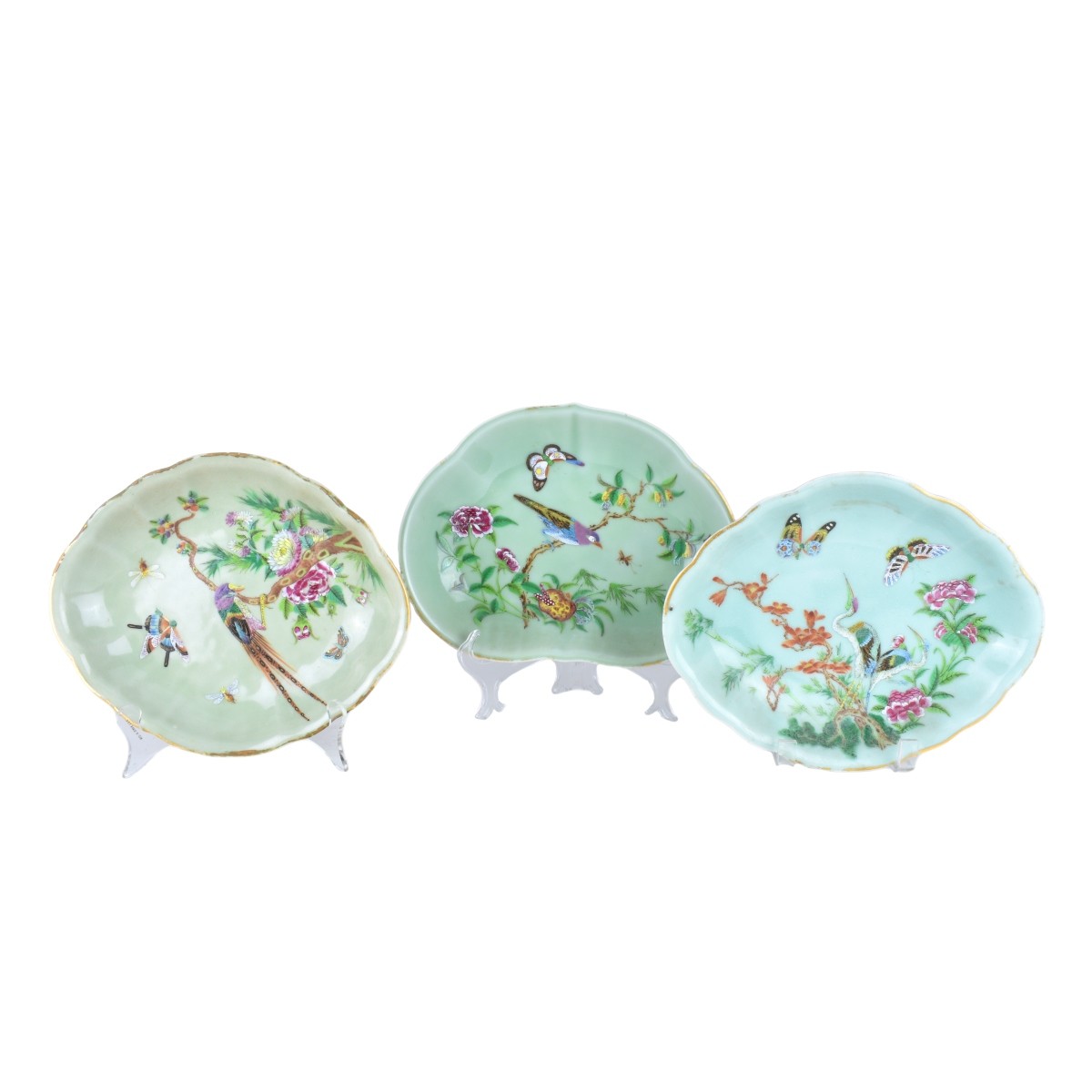 Three (3) Chinese Celadon Glazed Export Dishes