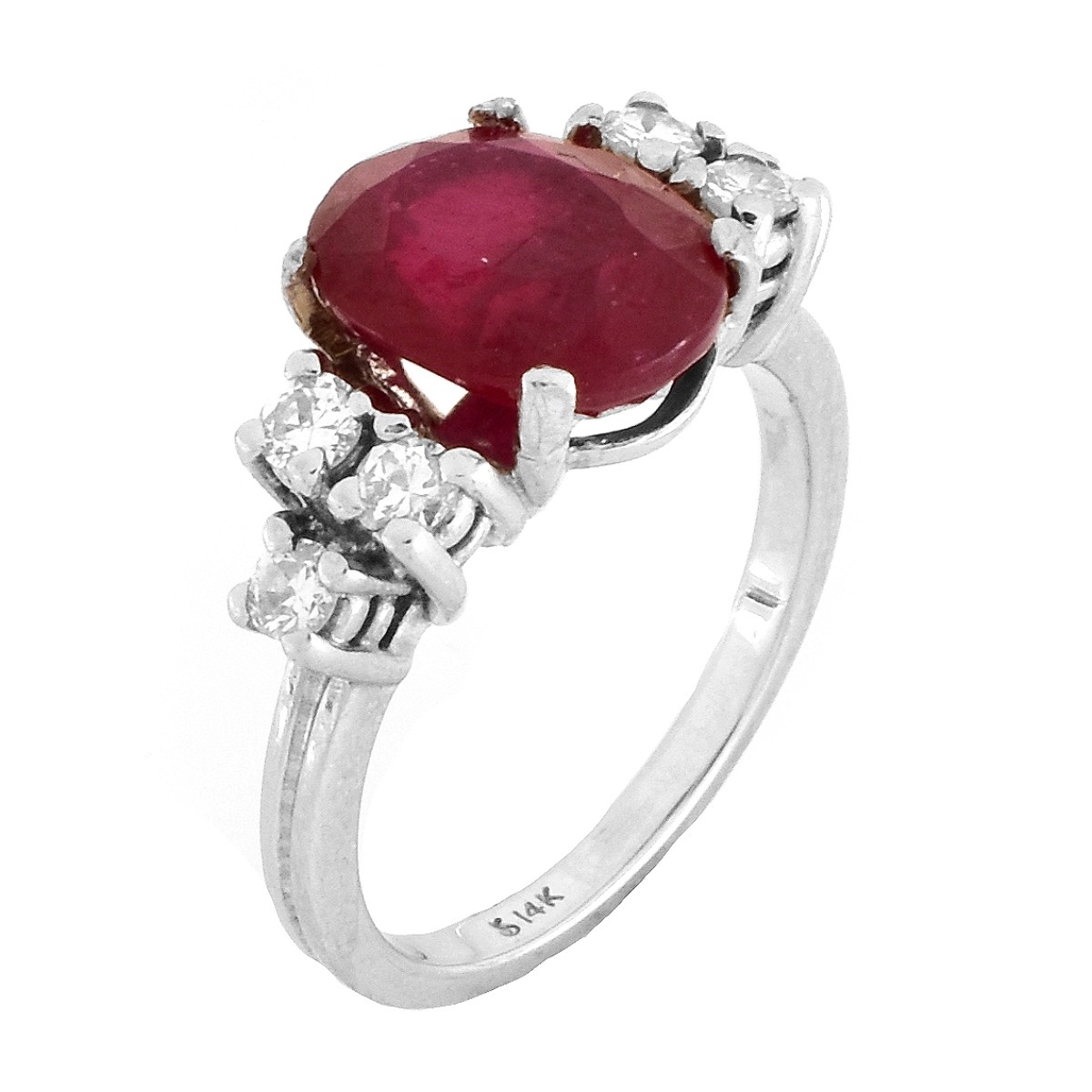 Ruby, Diamond and 14K Gold Ring