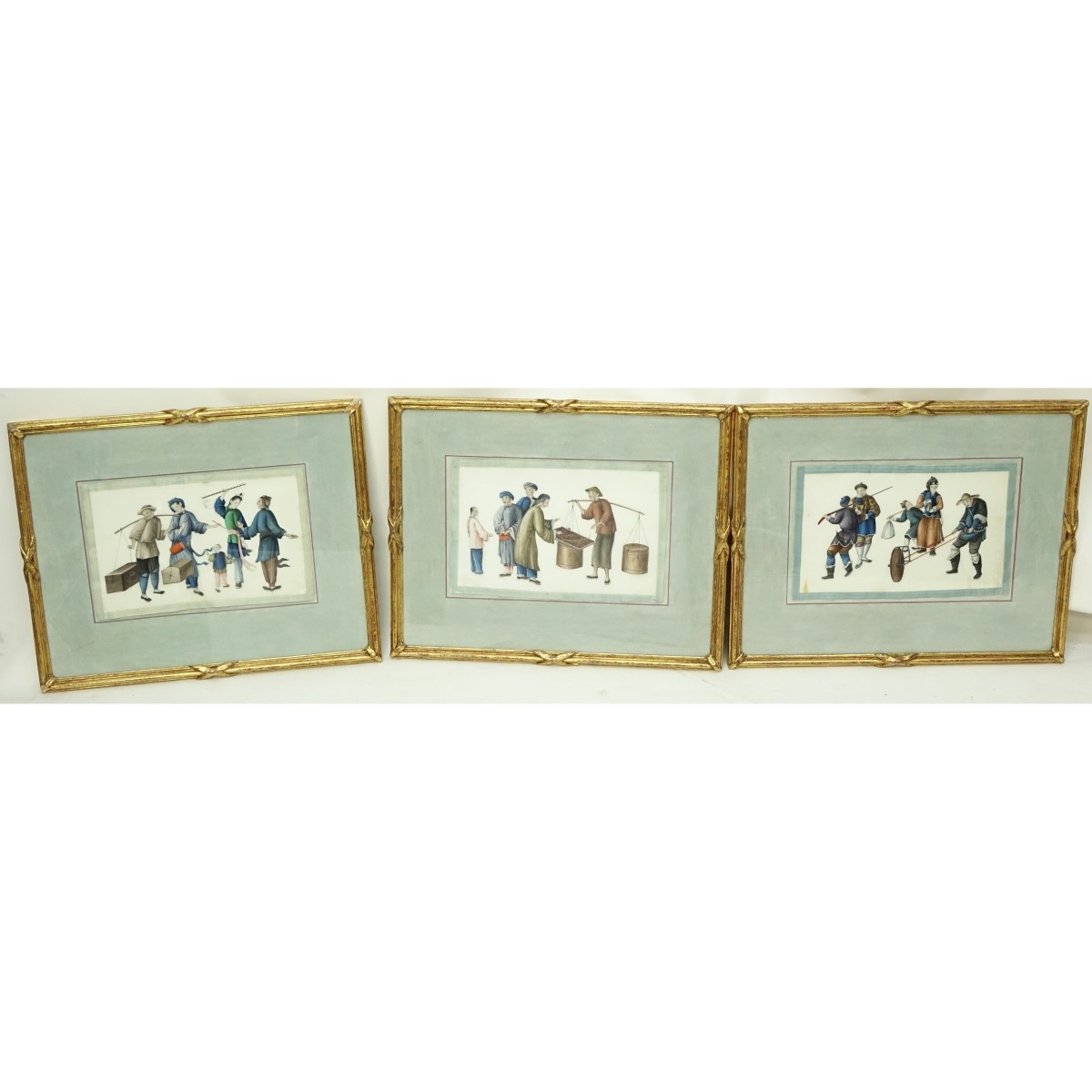 Three (3) Antique Chinese Export Watercolours