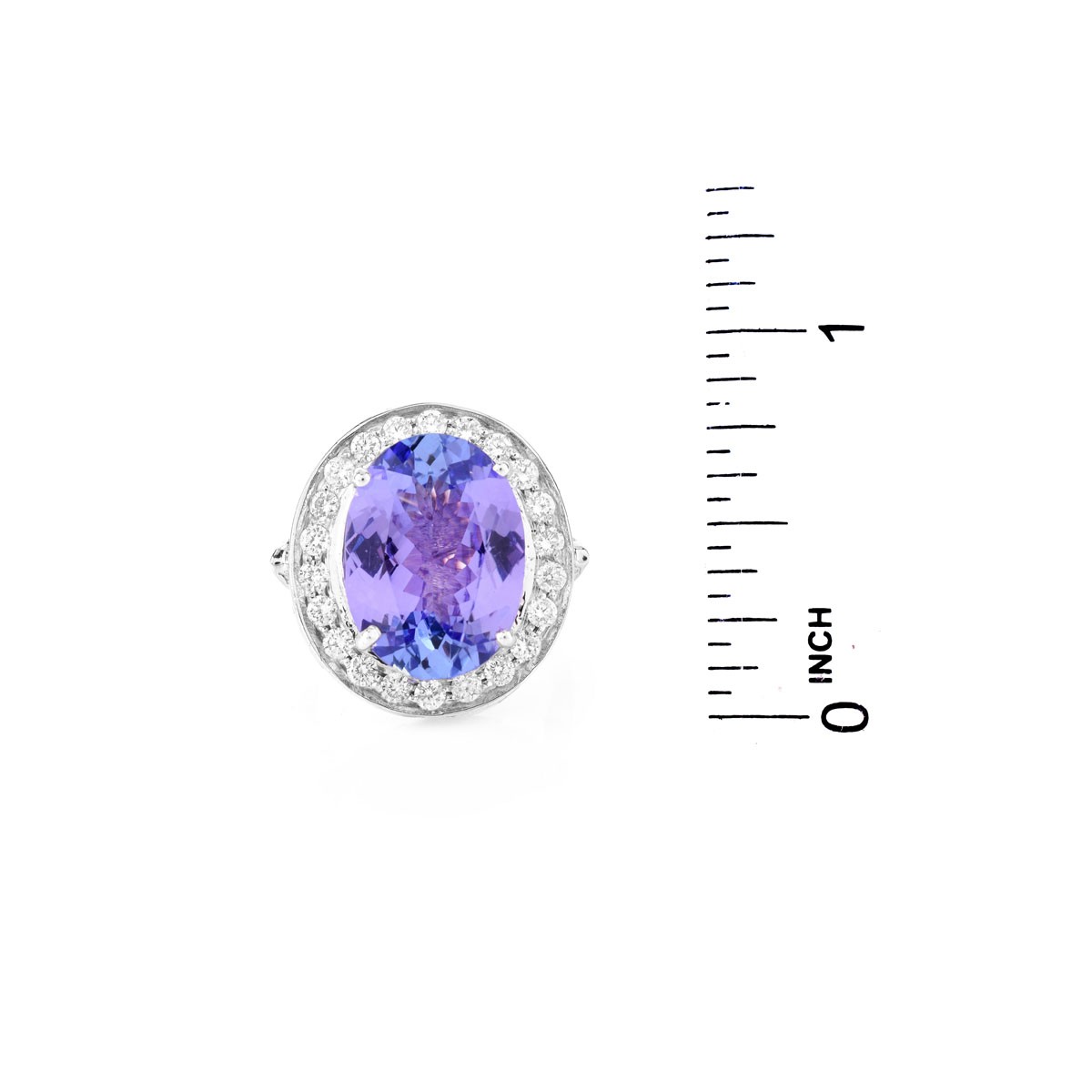 AIGL Cert. 7.0Ct Oval Cut Tanzanite .70 Ct Diamond