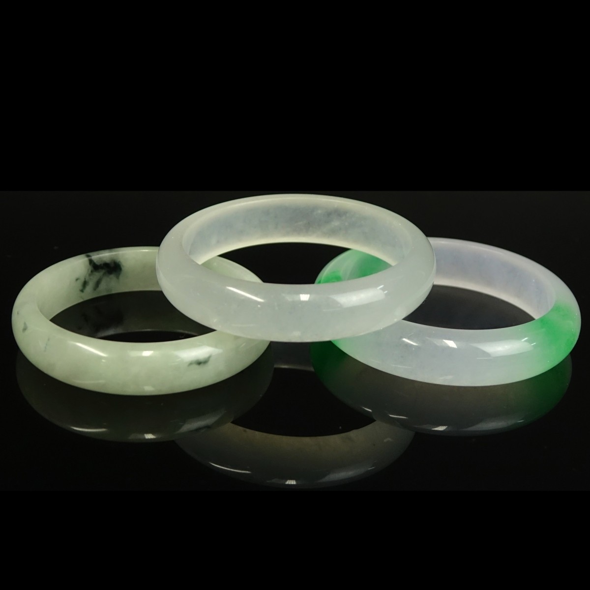 Three (3) Chinese Jade Bangle Bracelets