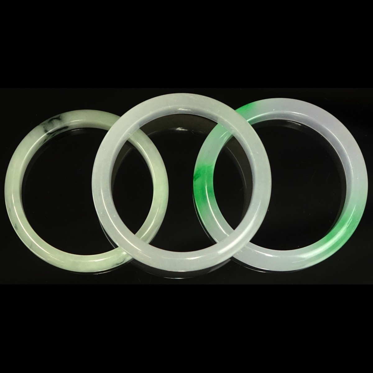 Three (3) Chinese Jade Bangle Bracelets