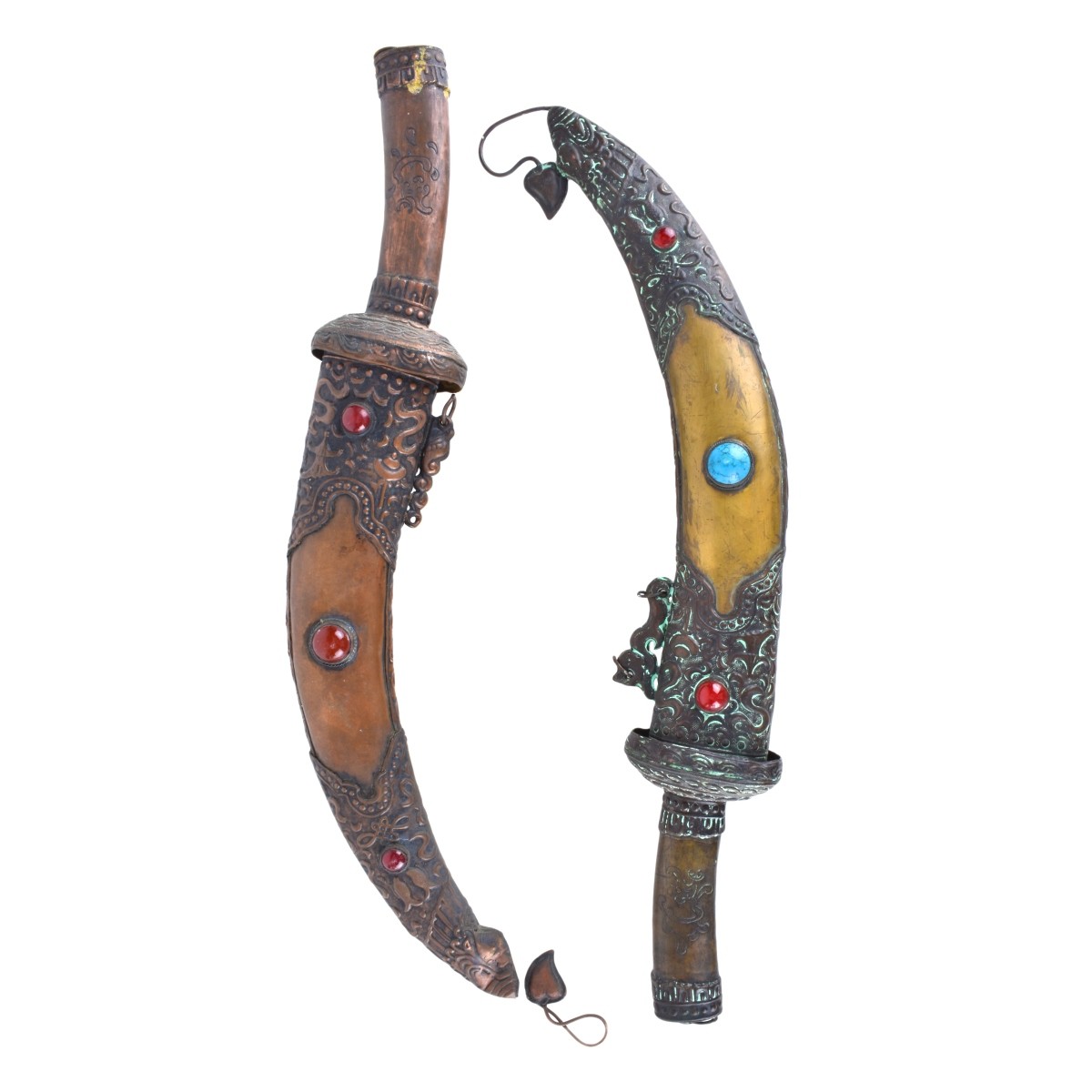 Tibetan Inlaid Short Swords