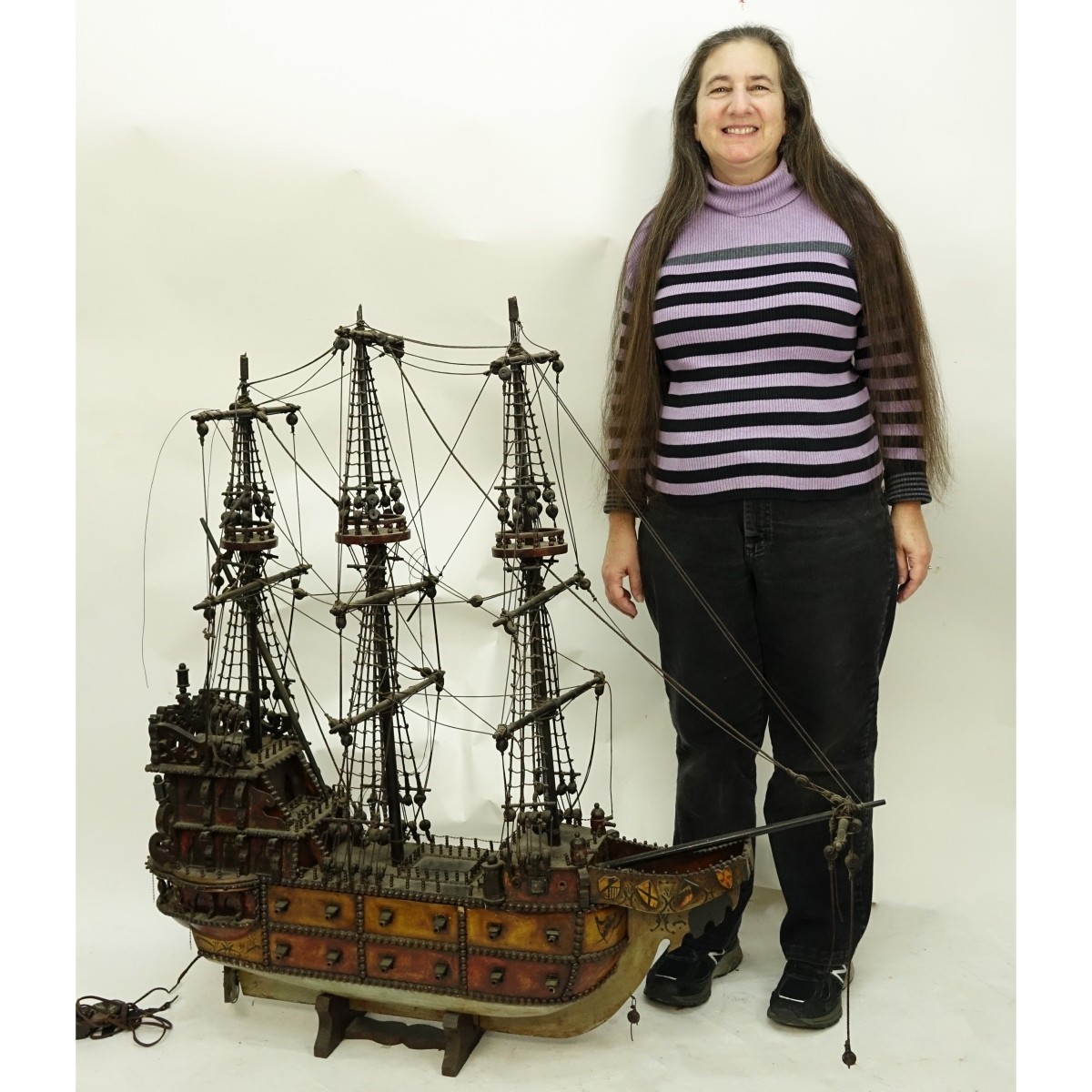 Antique Model Of A Spanish Galleon