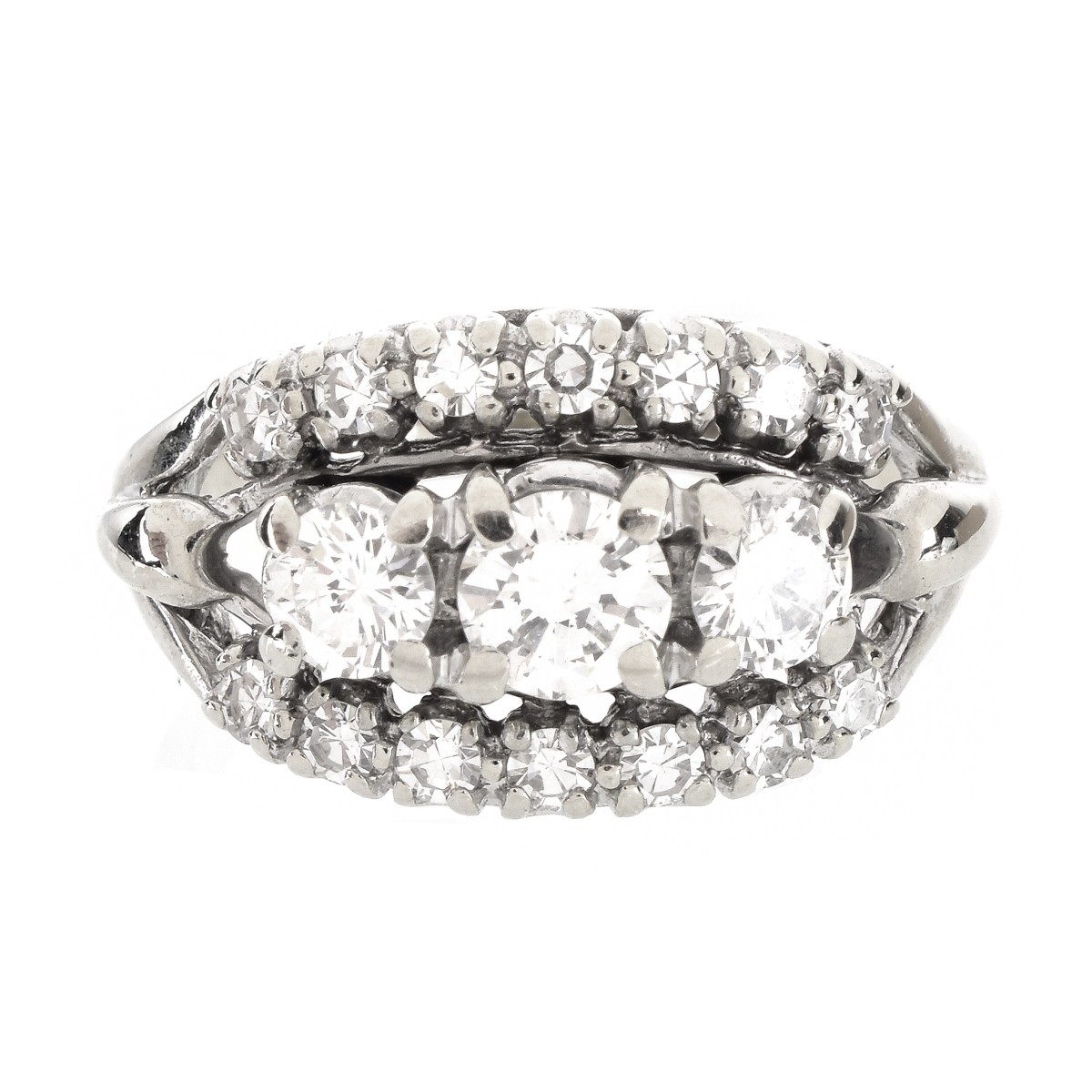 Circa 1940s Three Diamond Ring